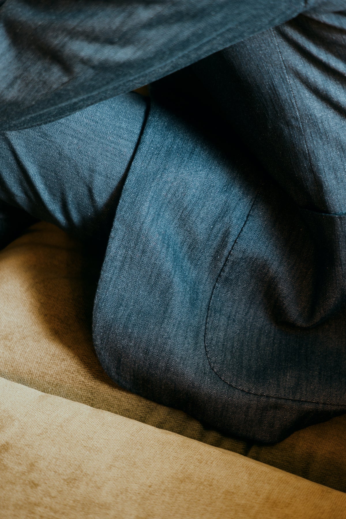 
                  
                    Single Breasted Notch Suit in Cotton Mohair Denim
                  
                