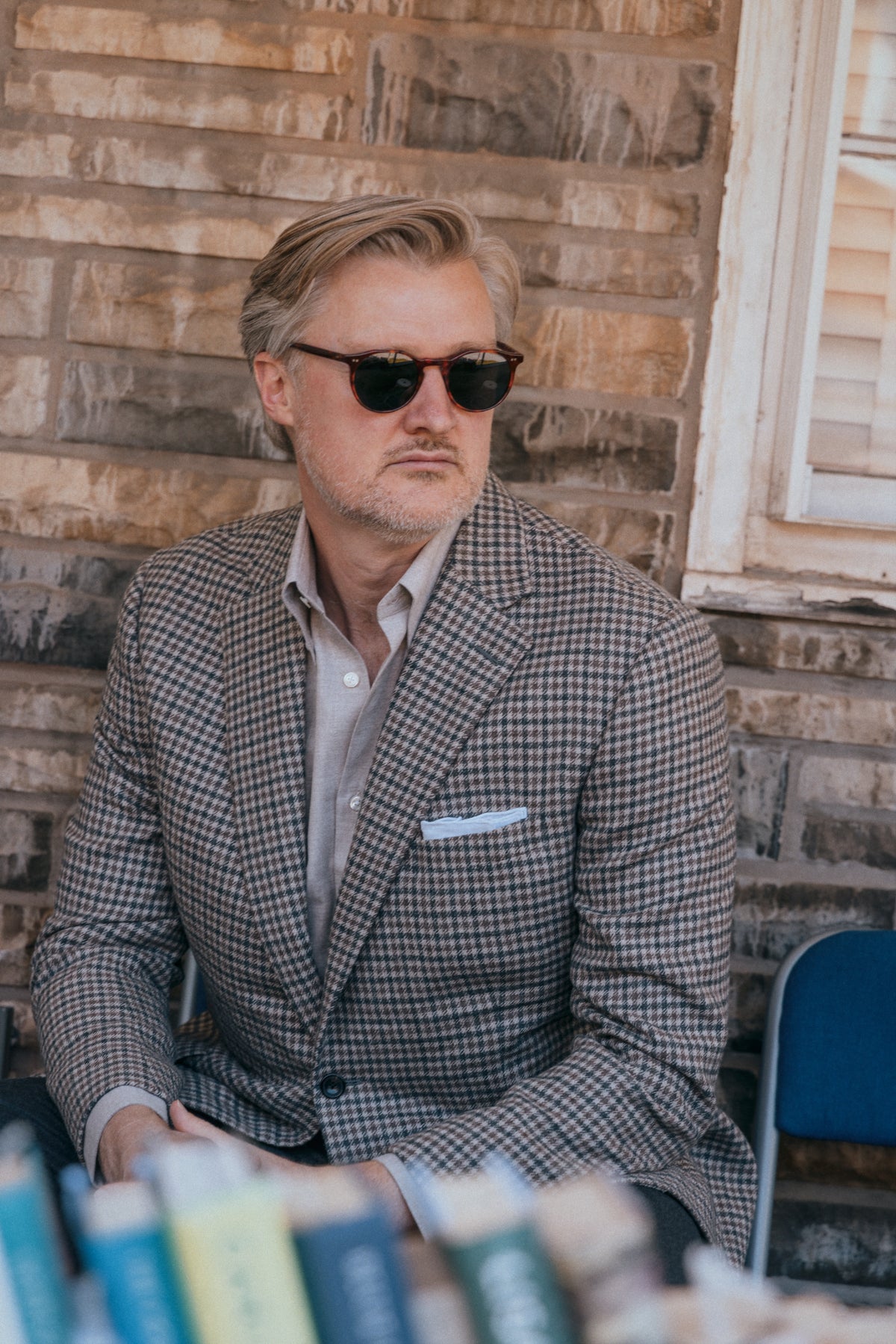 
                  
                    Single Breasted Notch Jacket in Charcoal & Brown Gunclub
                  
                