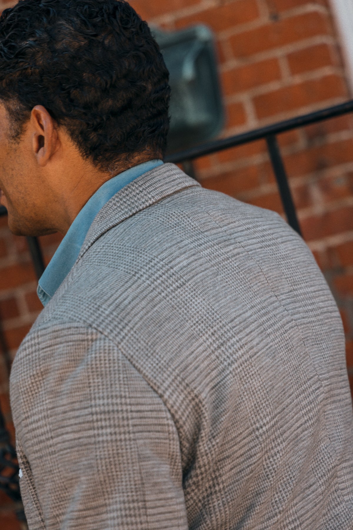 
                  
                    Cardigan Jersey Jacket in Cream Glen Check
                  
                