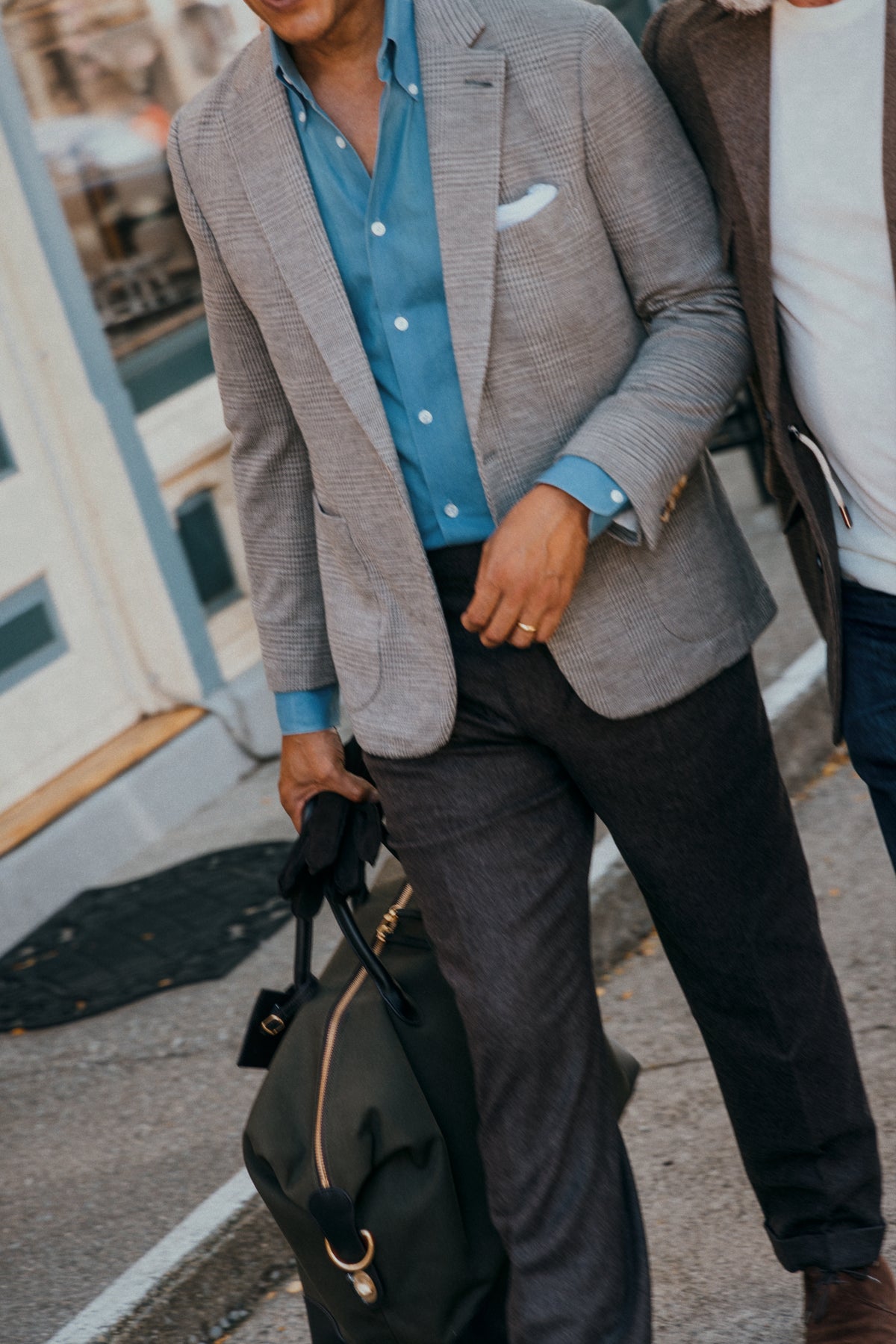 
                  
                    Pleat Front Trousers in Charcoal Flannel
                  
                