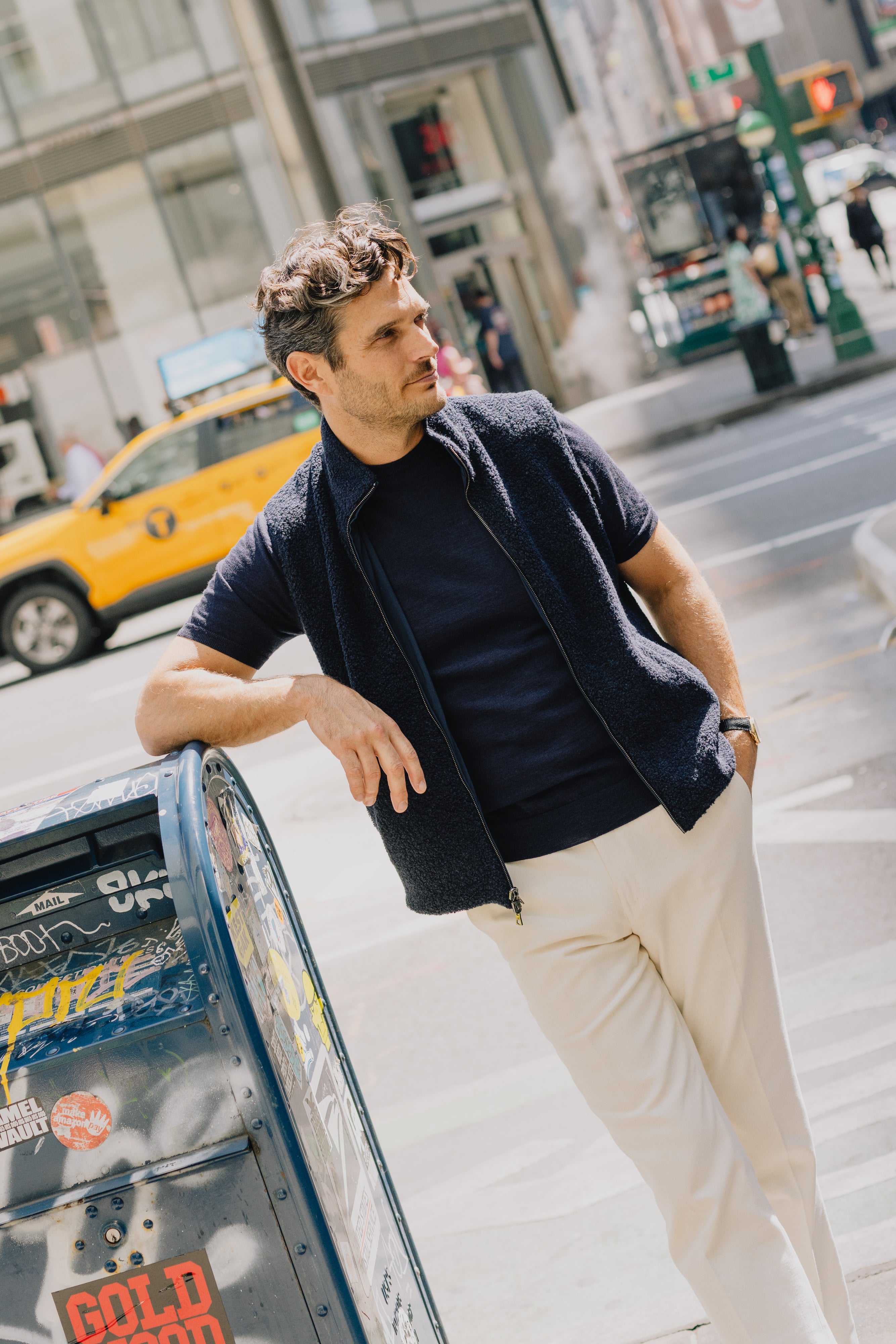 Technical Zip Gilet in Navy – Cad & The Dandy New York