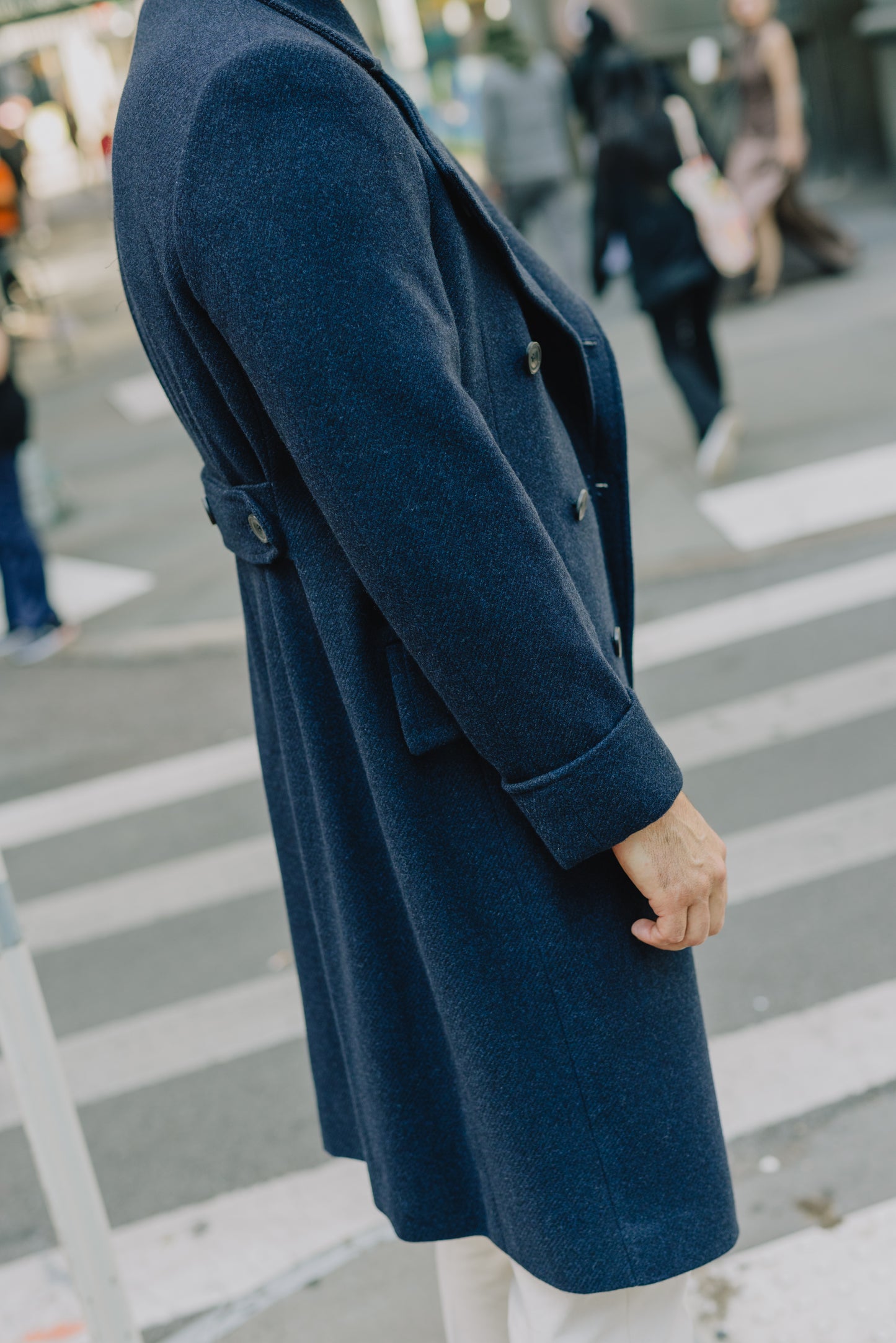 
                  
                    Greatcoat in Navy Twill Wool
                  
                