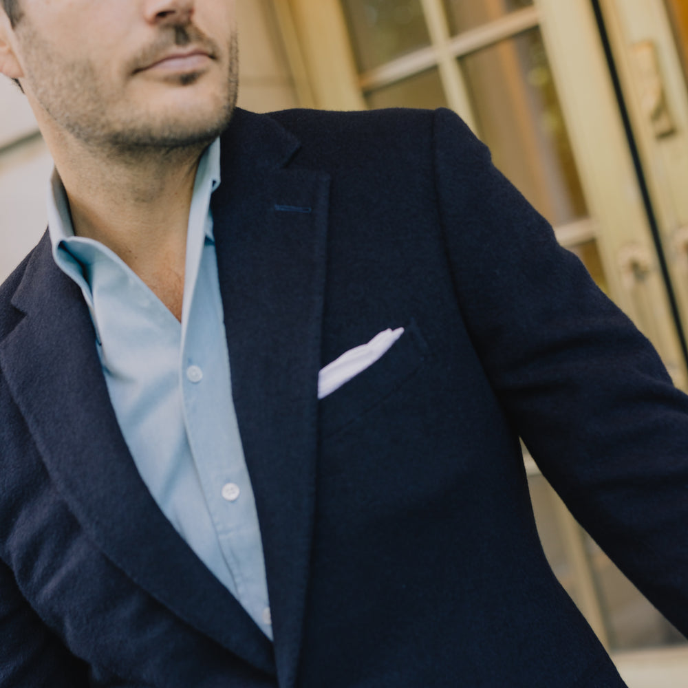 
                  
                    Single Breasted Notch Jacket in Navy Pure Cashmere
                  
                