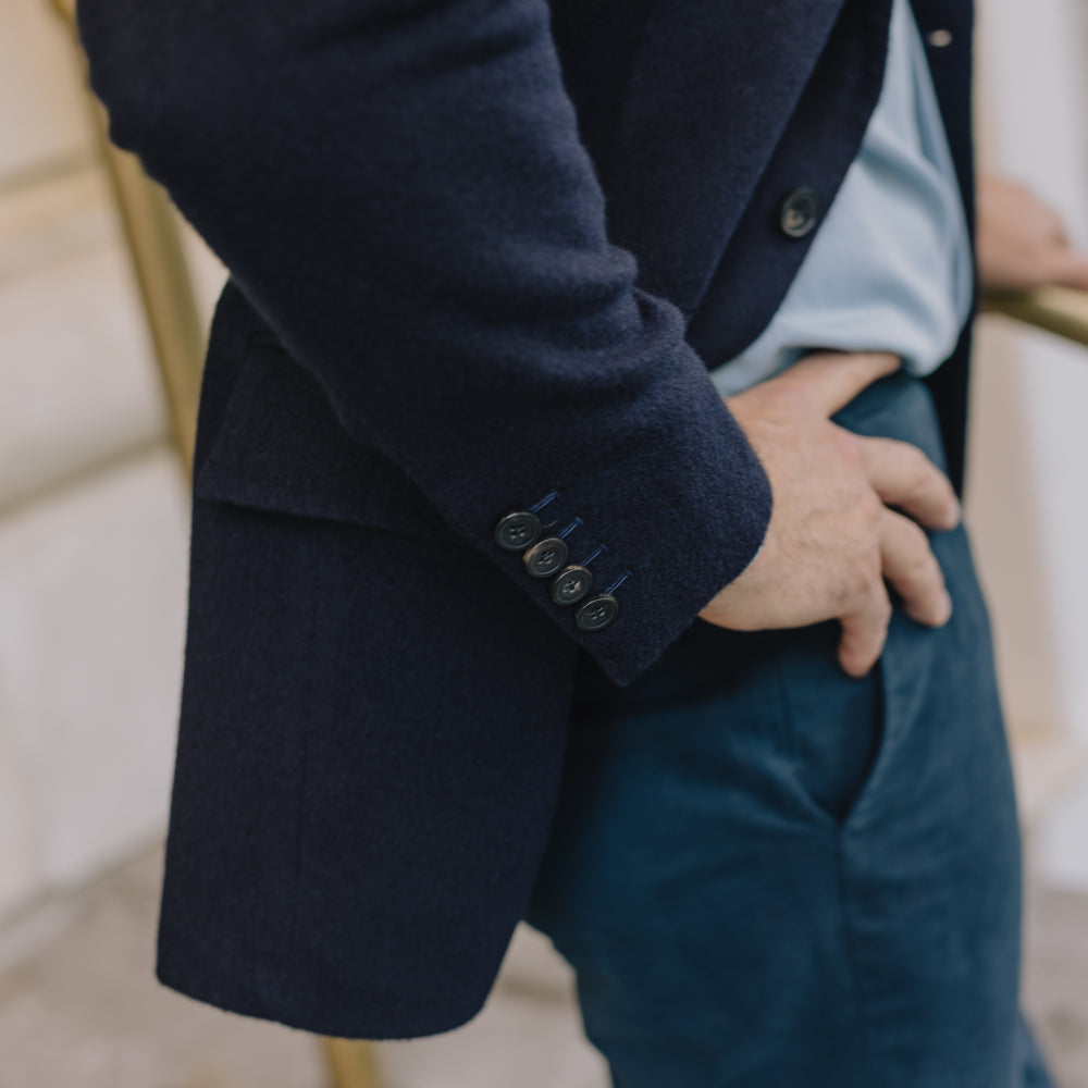 
                  
                    Single Breasted Notch Jacket in Navy Pure Cashmere
                  
                