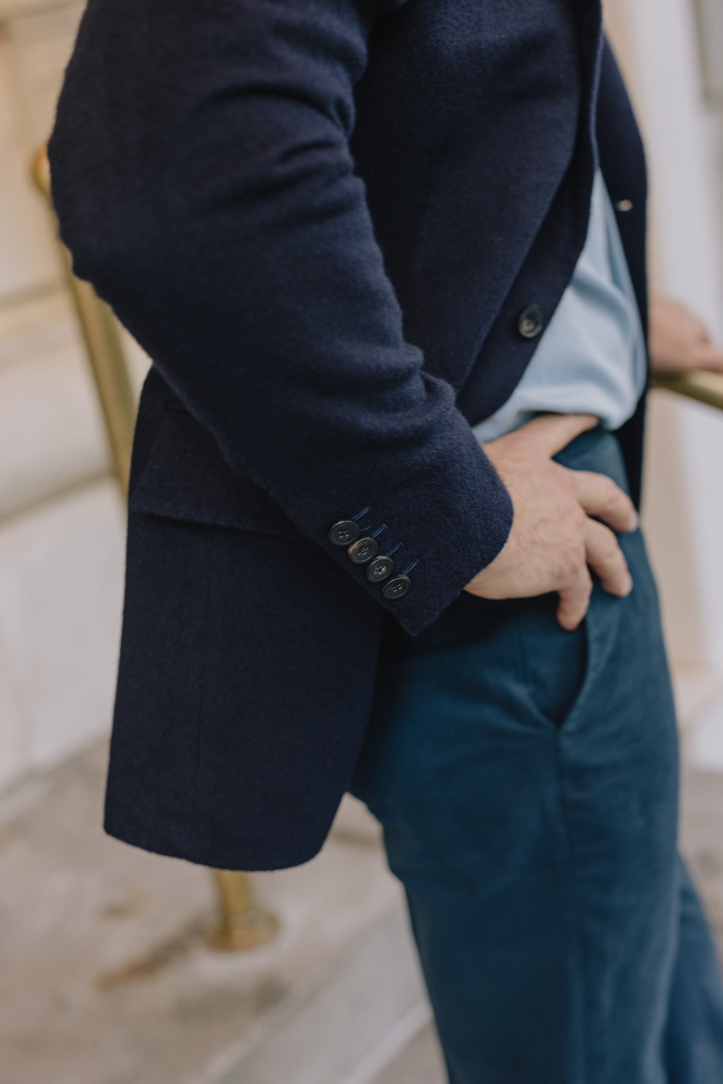 
                  
                    Single Breasted Notch Jacket in Navy Pure Cashmere
                  
                