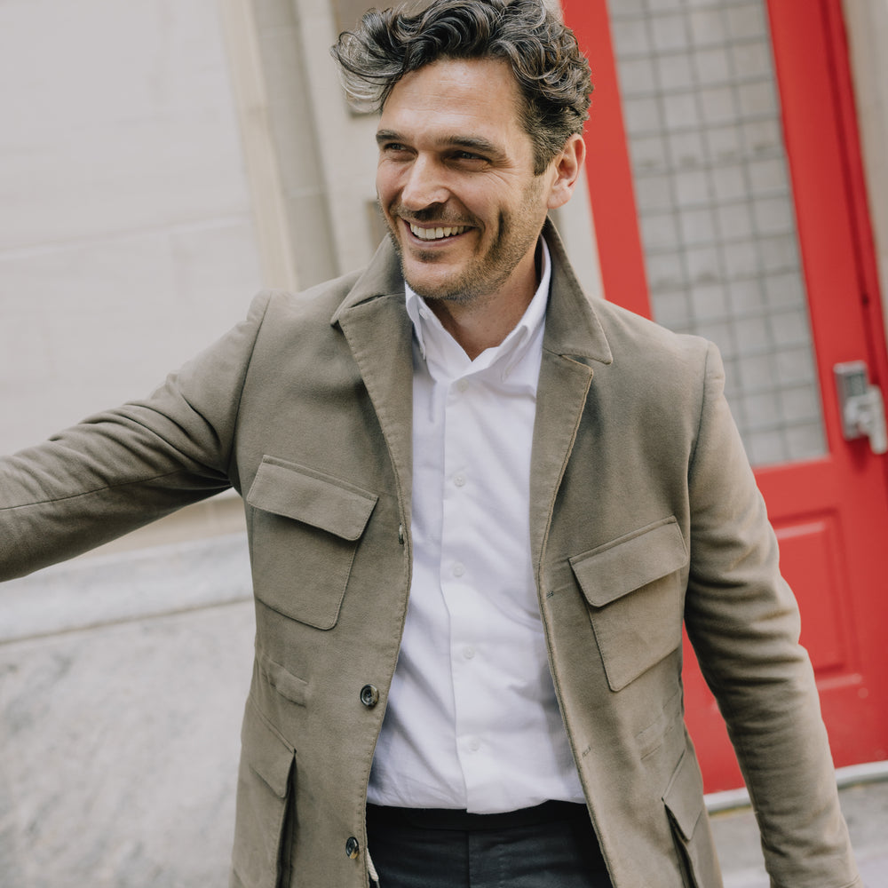 
                  
                    Button Down Collar Shirt in White Flannel
                  
                