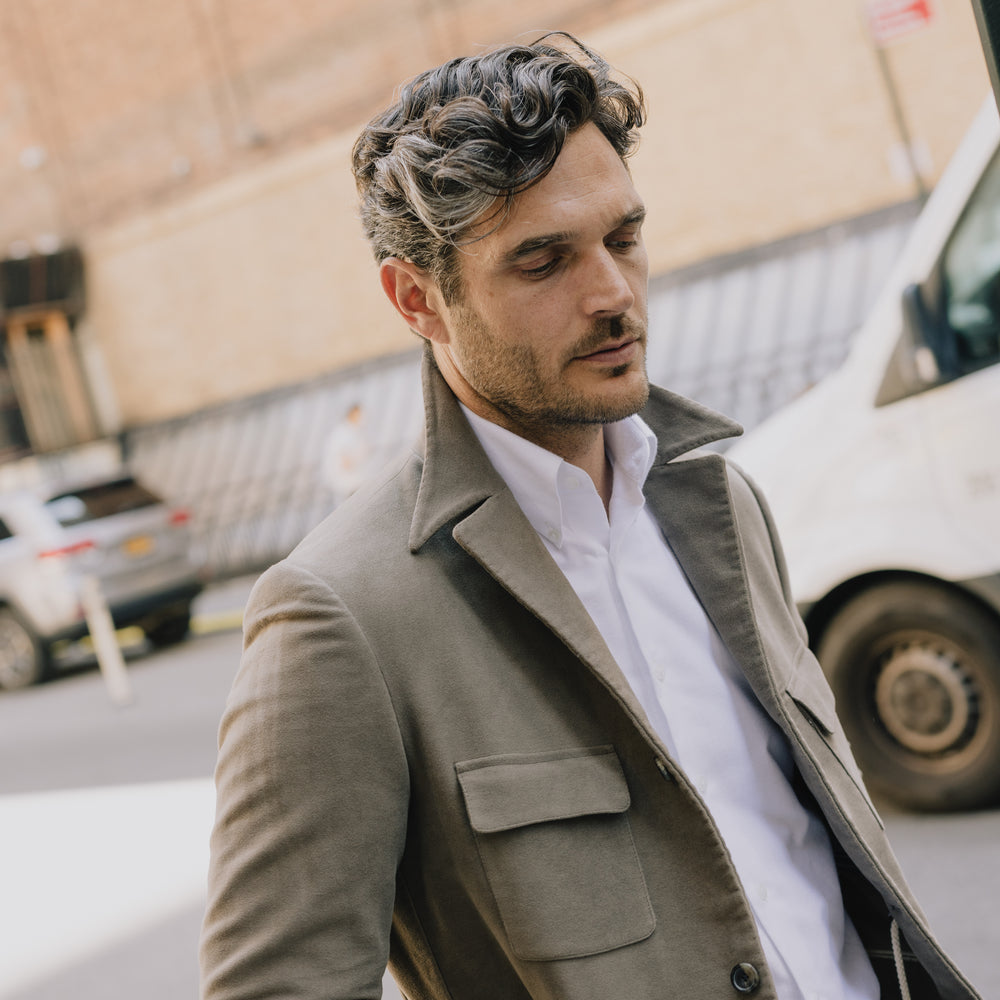 
                  
                    Button Down Collar Shirt in White Flannel
                  
                