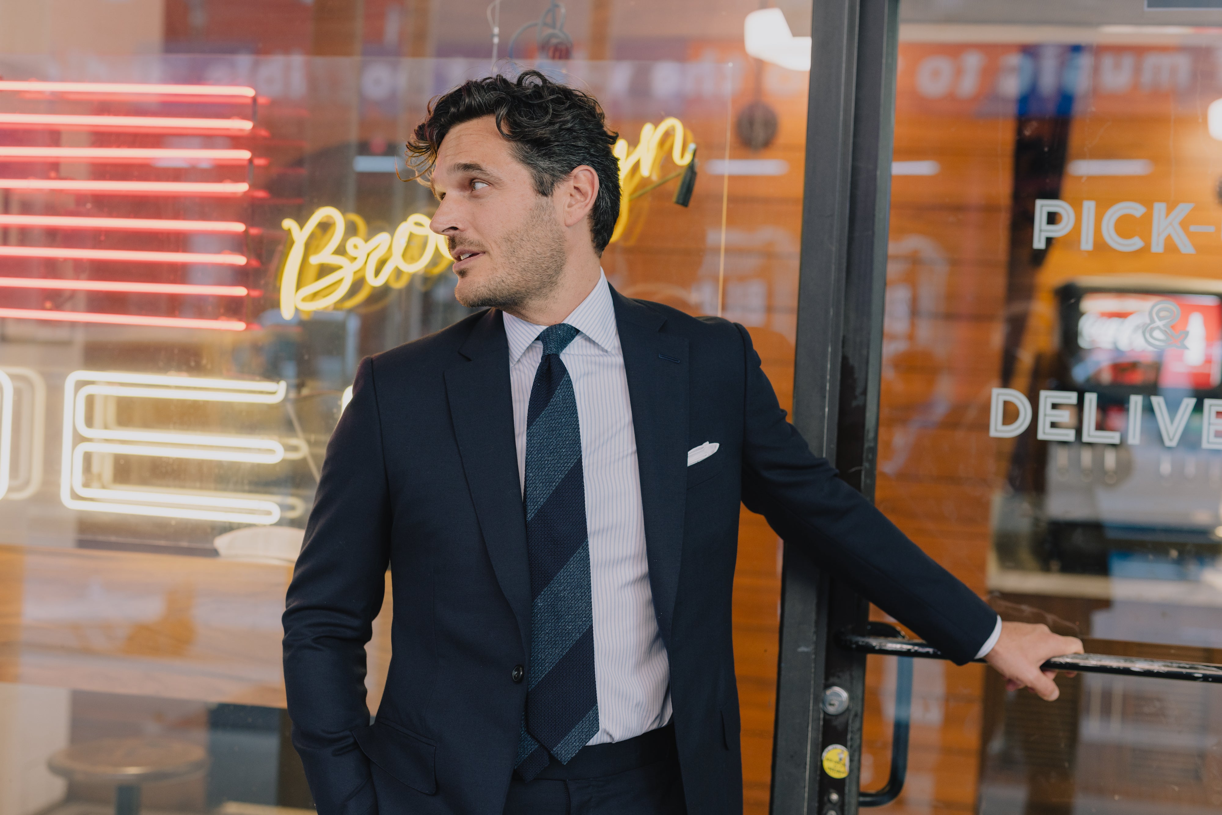Cutaway Collar Shirt in Blue Stripe Poplin – Cad & The Dandy New York