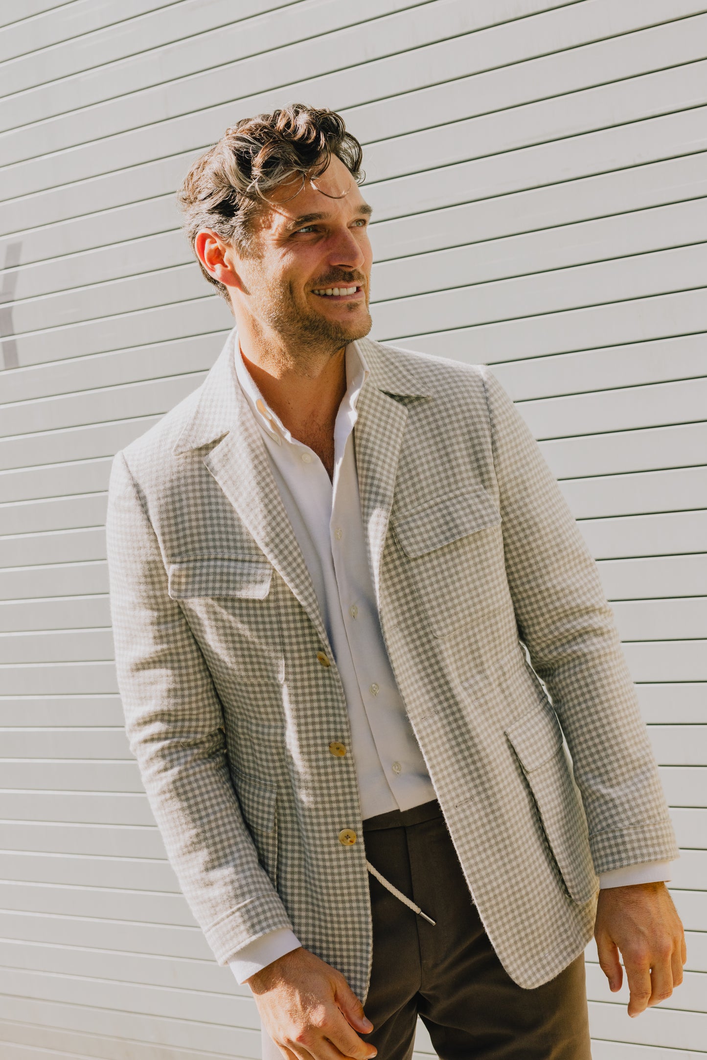 
                  
                    Safari Jacket in Cream Cashmere Check
                  
                