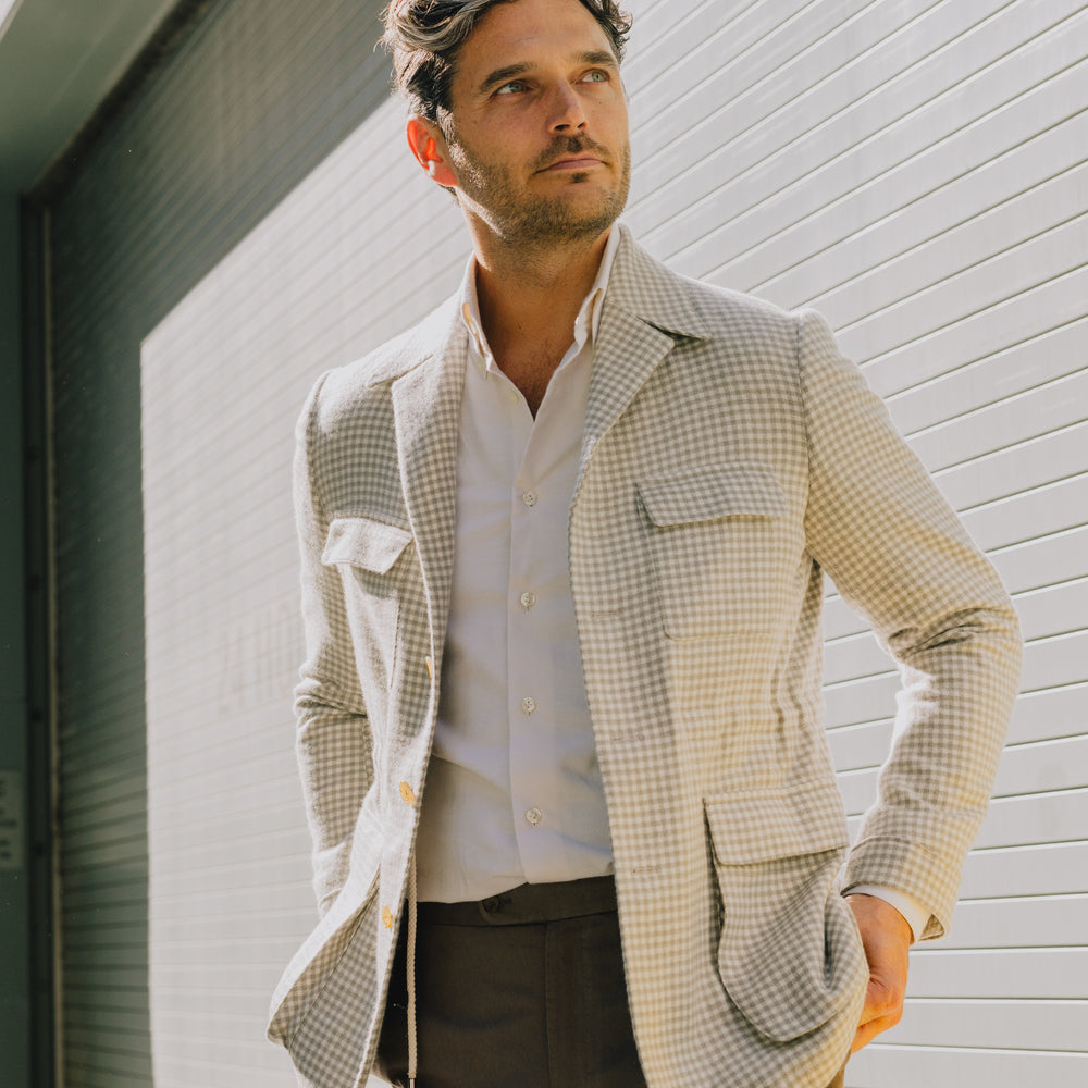 
                  
                    Button Down Collar Shirt in Cream Flannel
                  
                