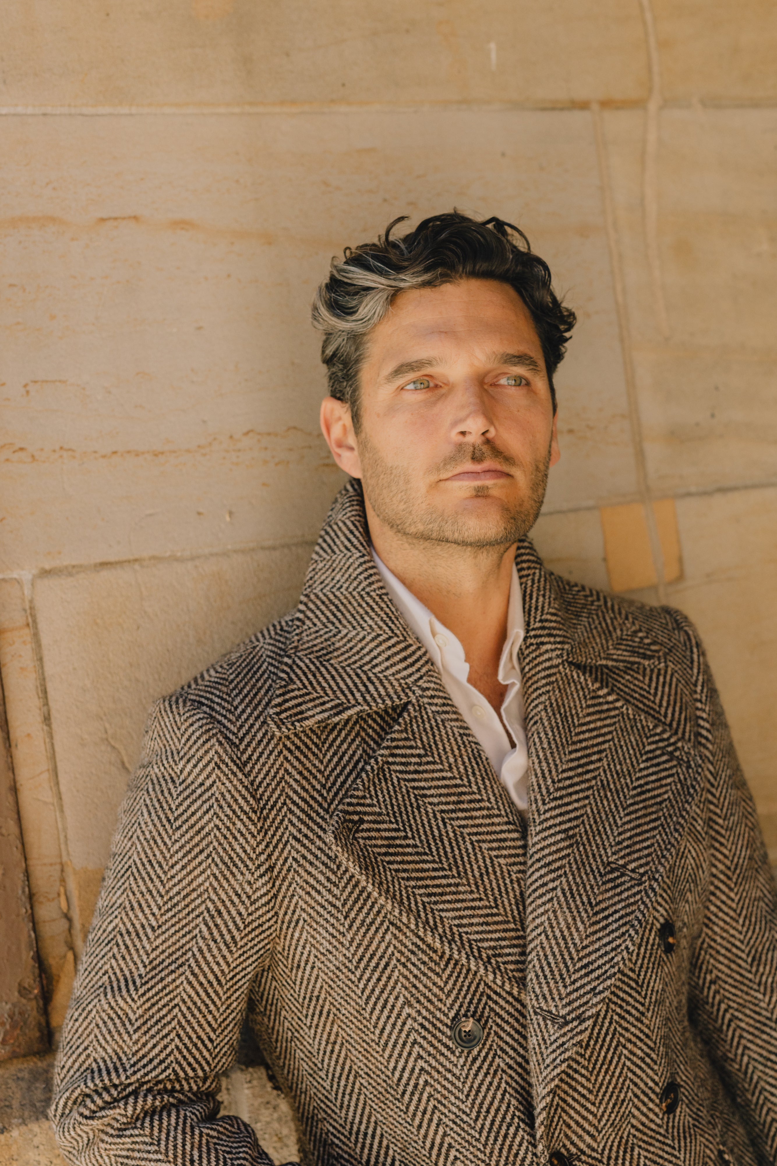 Greatcoat in Brown Herringbone Wool Cad & The Dandy New York Greatcoat in Brown Herringbone Wool Cad & The Dandy New York