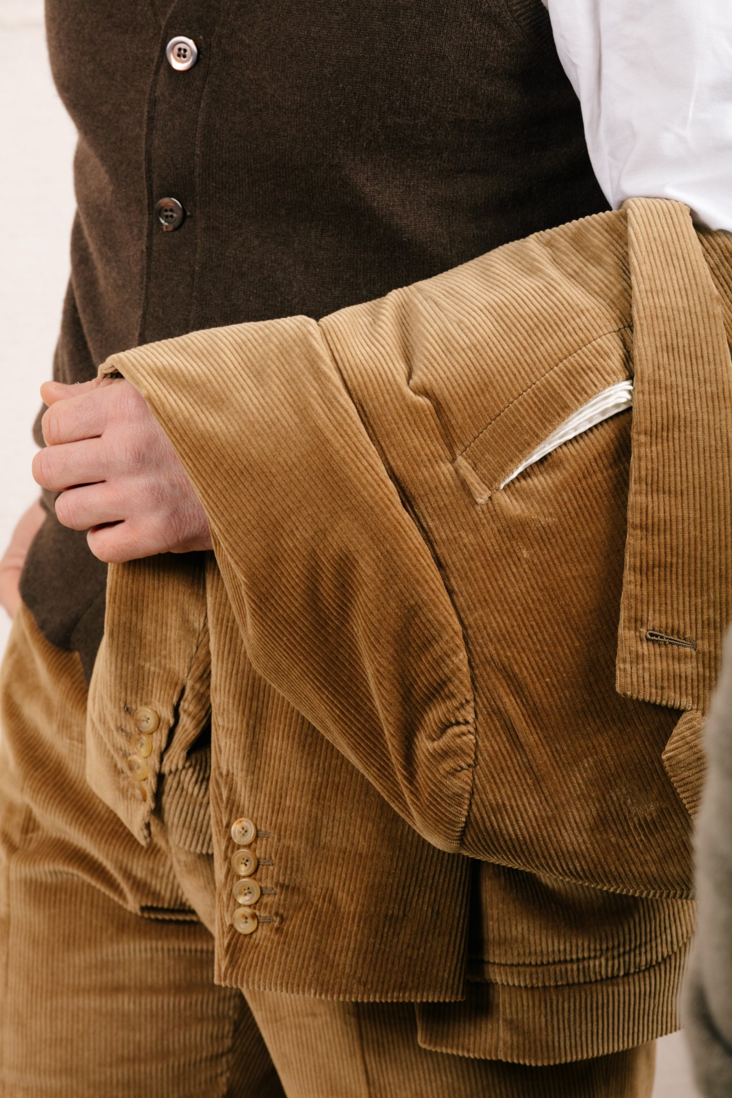 
                  
                    Cashmere Sleeveless Cardigan in Chocolate Brown
                  
                