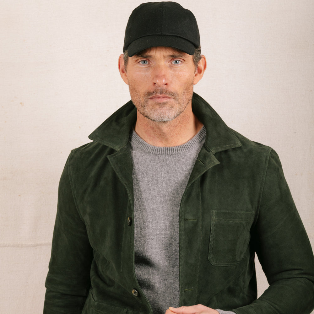 
                  
                    Cashmere Baseball Cap in Black
                  
                