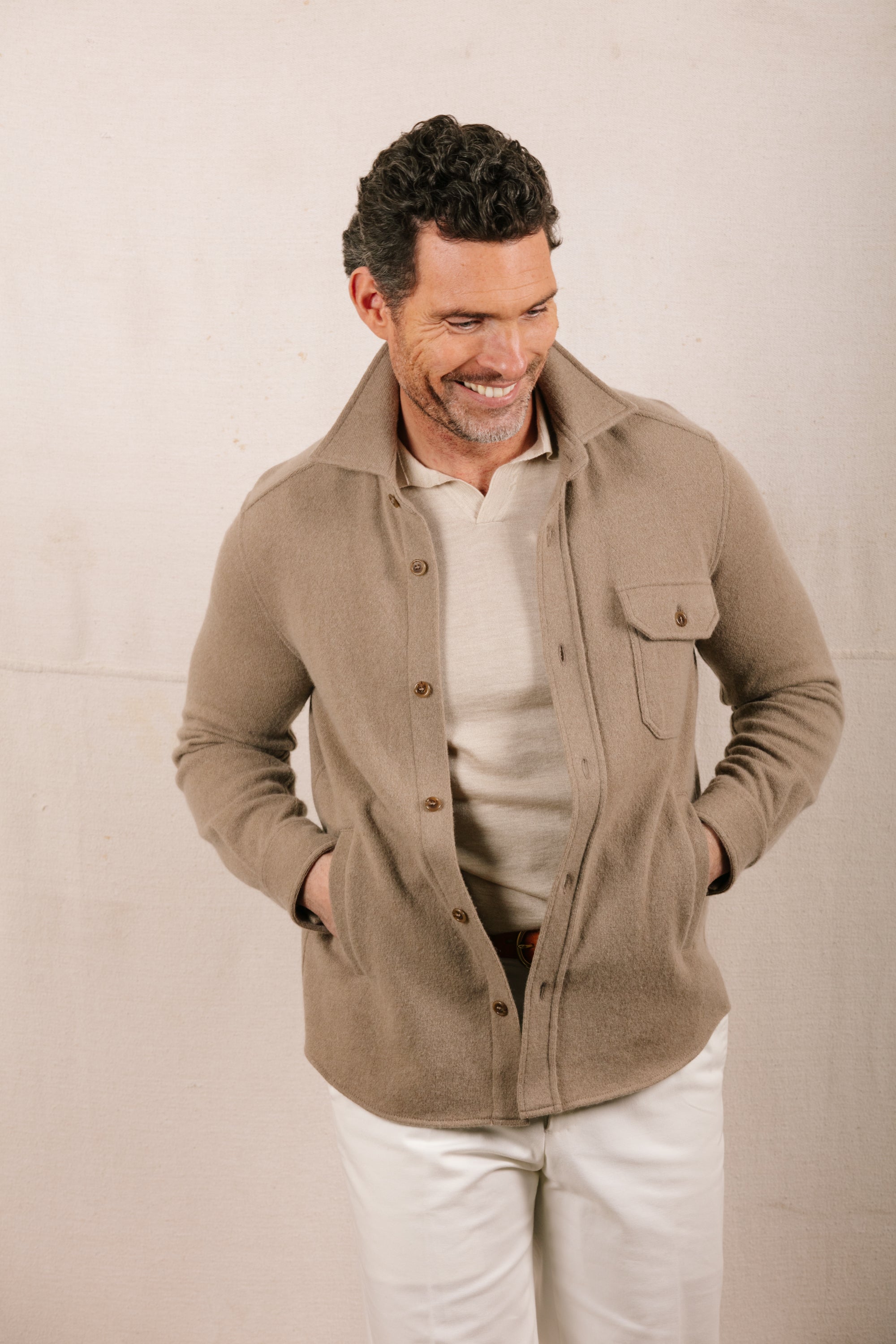 【NOHANT】WOOL SHIRT JACKET 2color Knitted Shirt Jacket in Oatmeal – Cad & The Dandy New York
