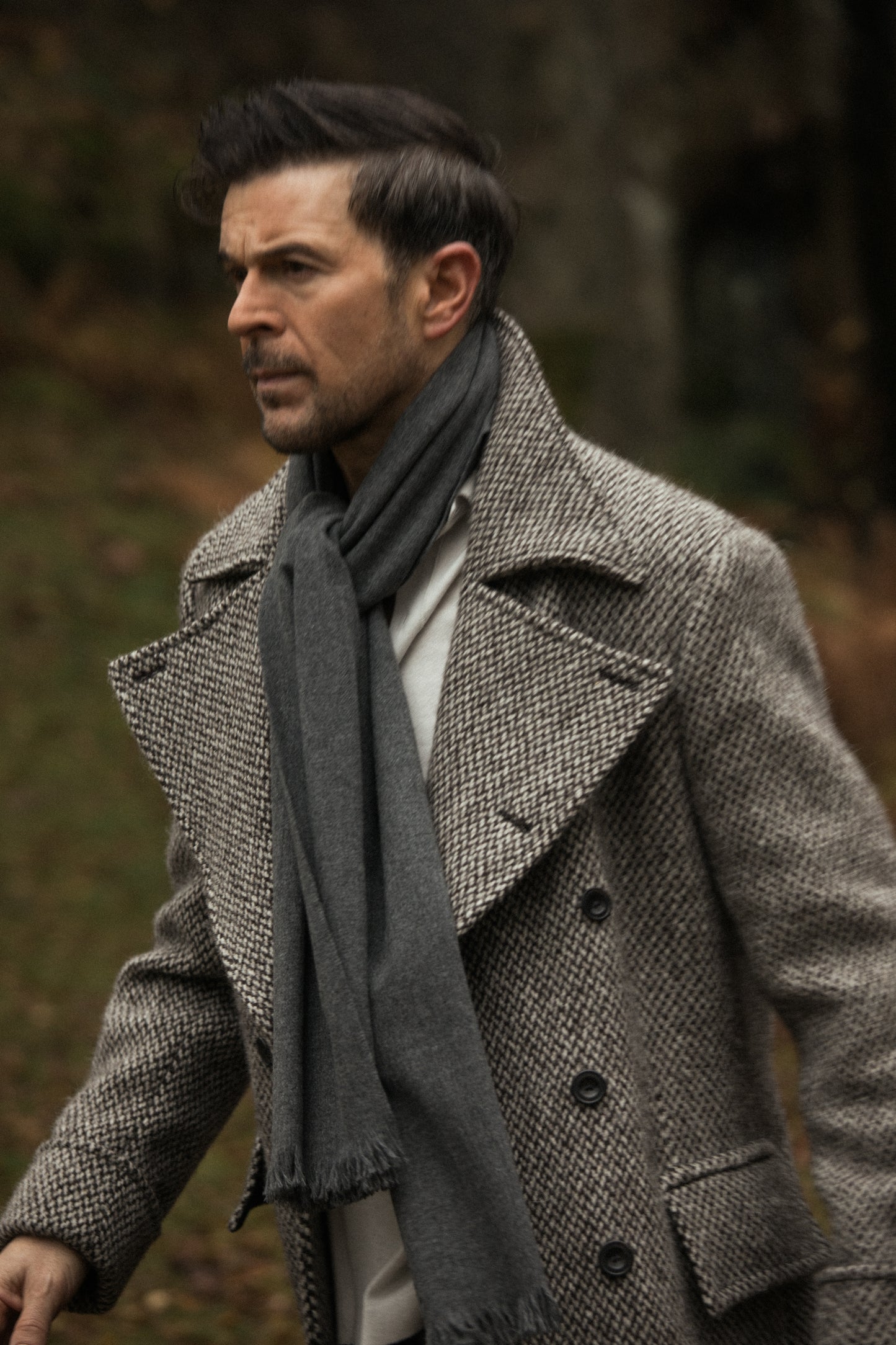 
                  
                    Greatcoat in Cream Barlycorn Wool
                  
                