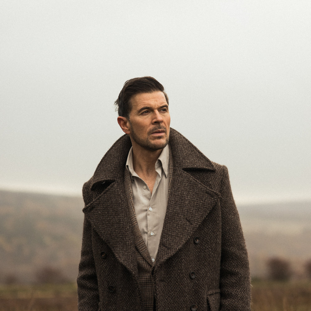 
                  
                    Greatcoat in Brown Barlycorn Wool
                  
                