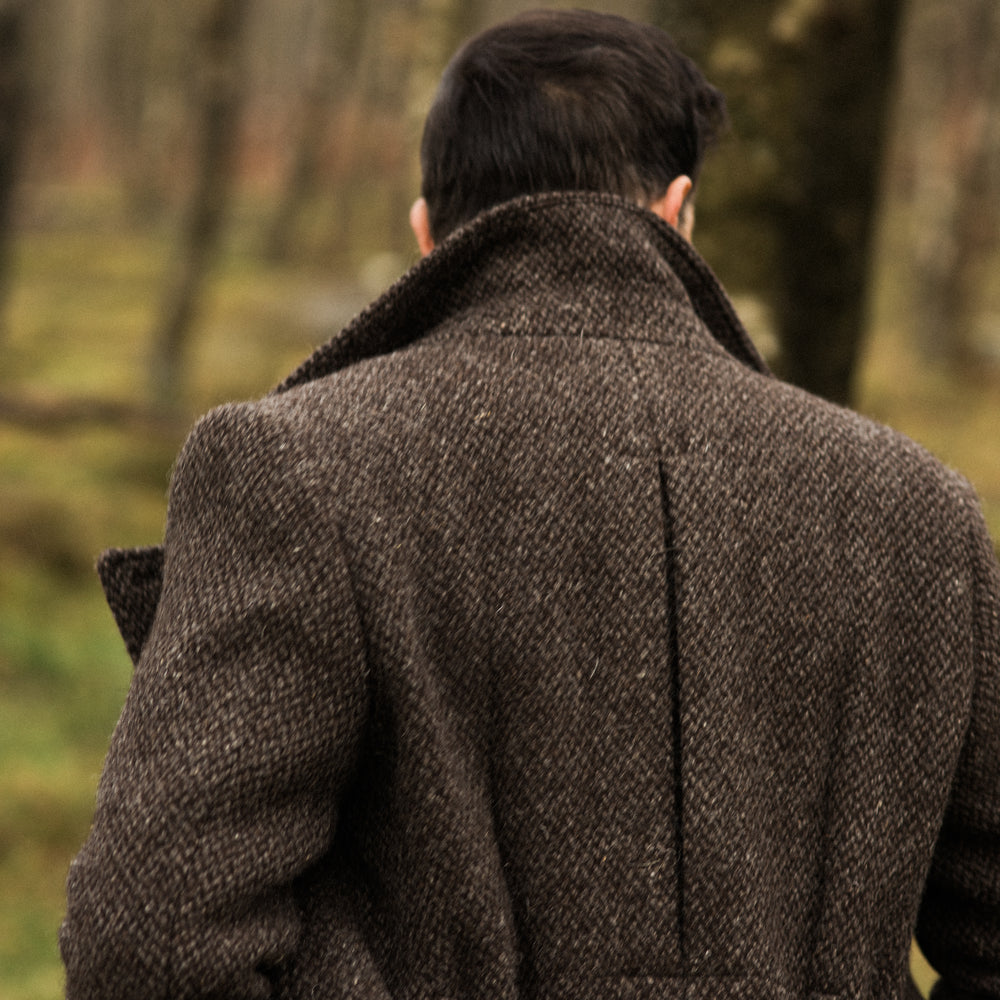 
                  
                    Greatcoat in Brown Barlycorn Wool
                  
                