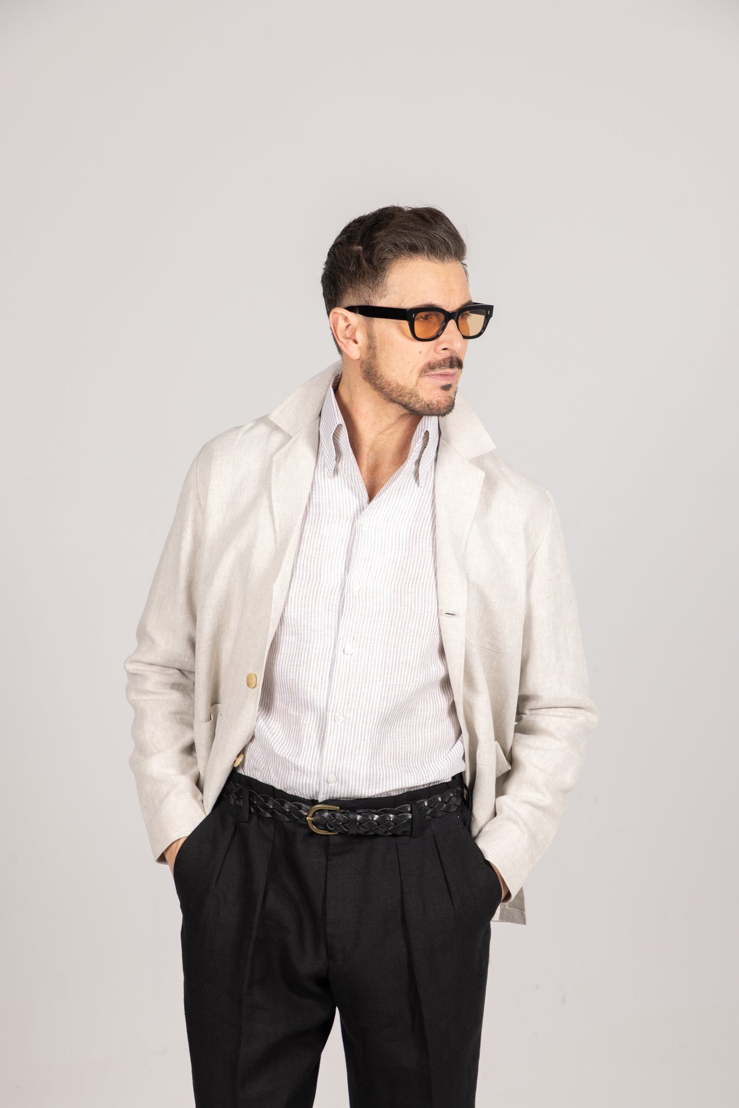 
                  
                    Painters Jacket in Natural Linen
                  
                