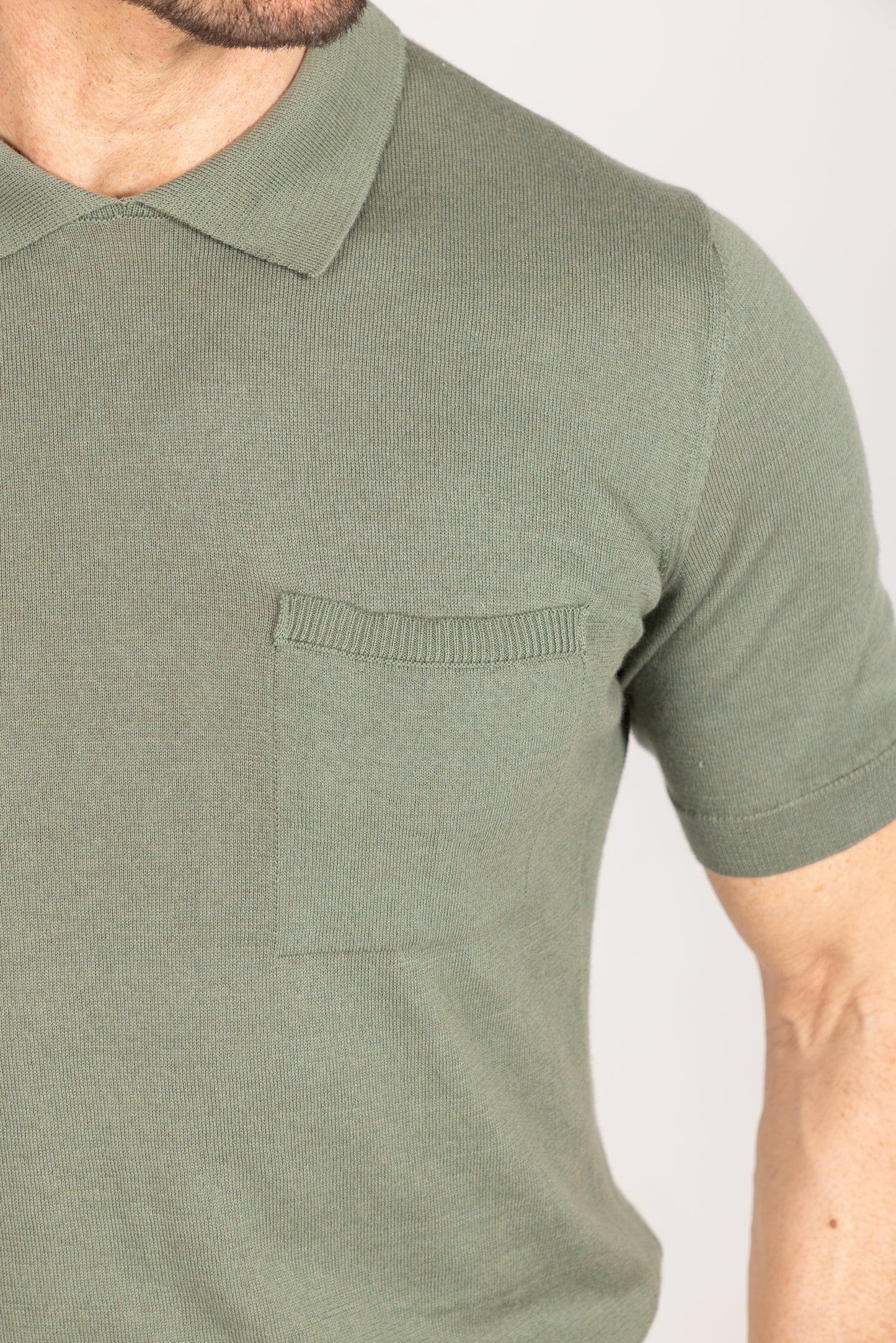 
                  
                    Crewneck Polo in Olive Green
                  
                