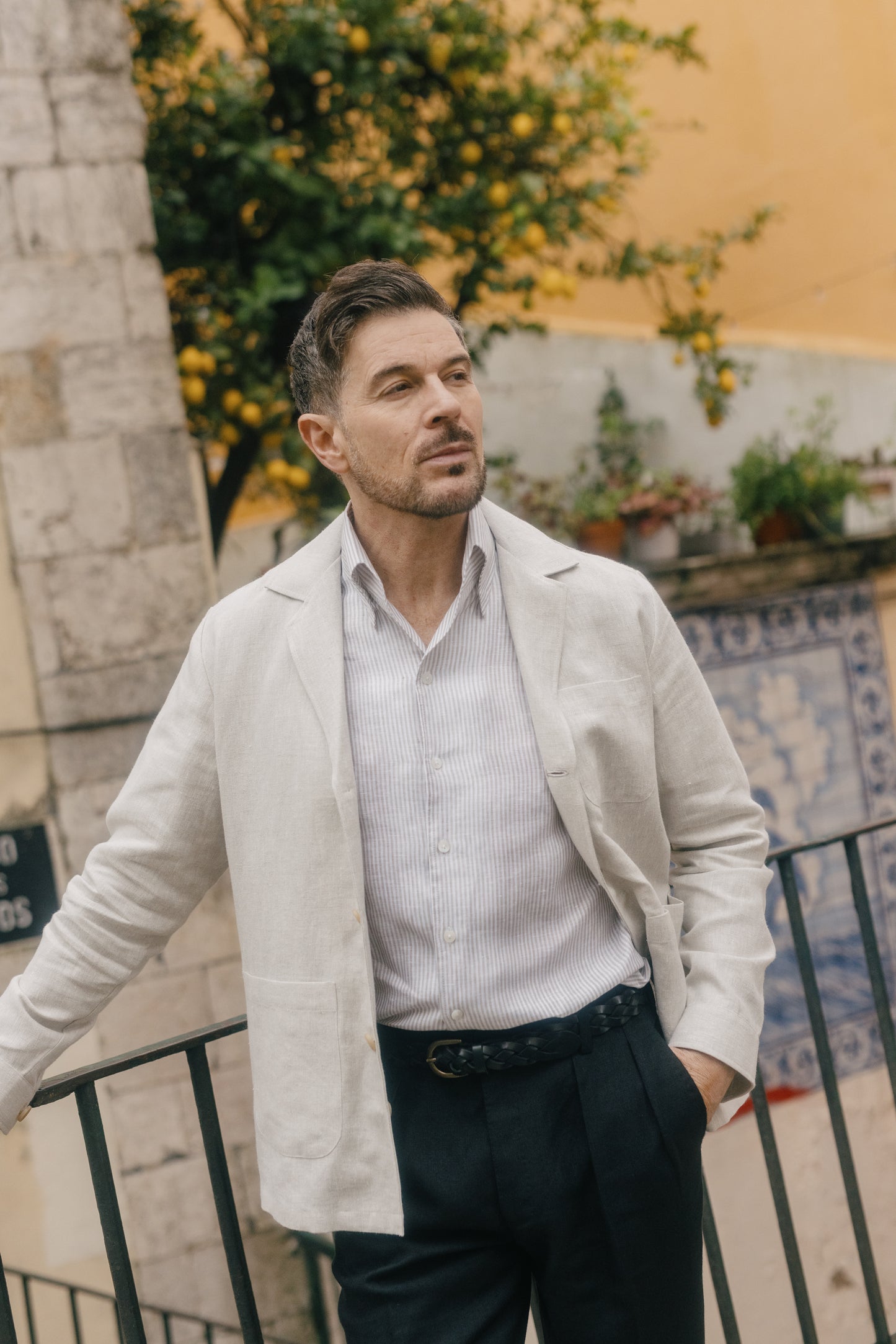 
                  
                    Painters Jacket in Natural Linen
                  
                