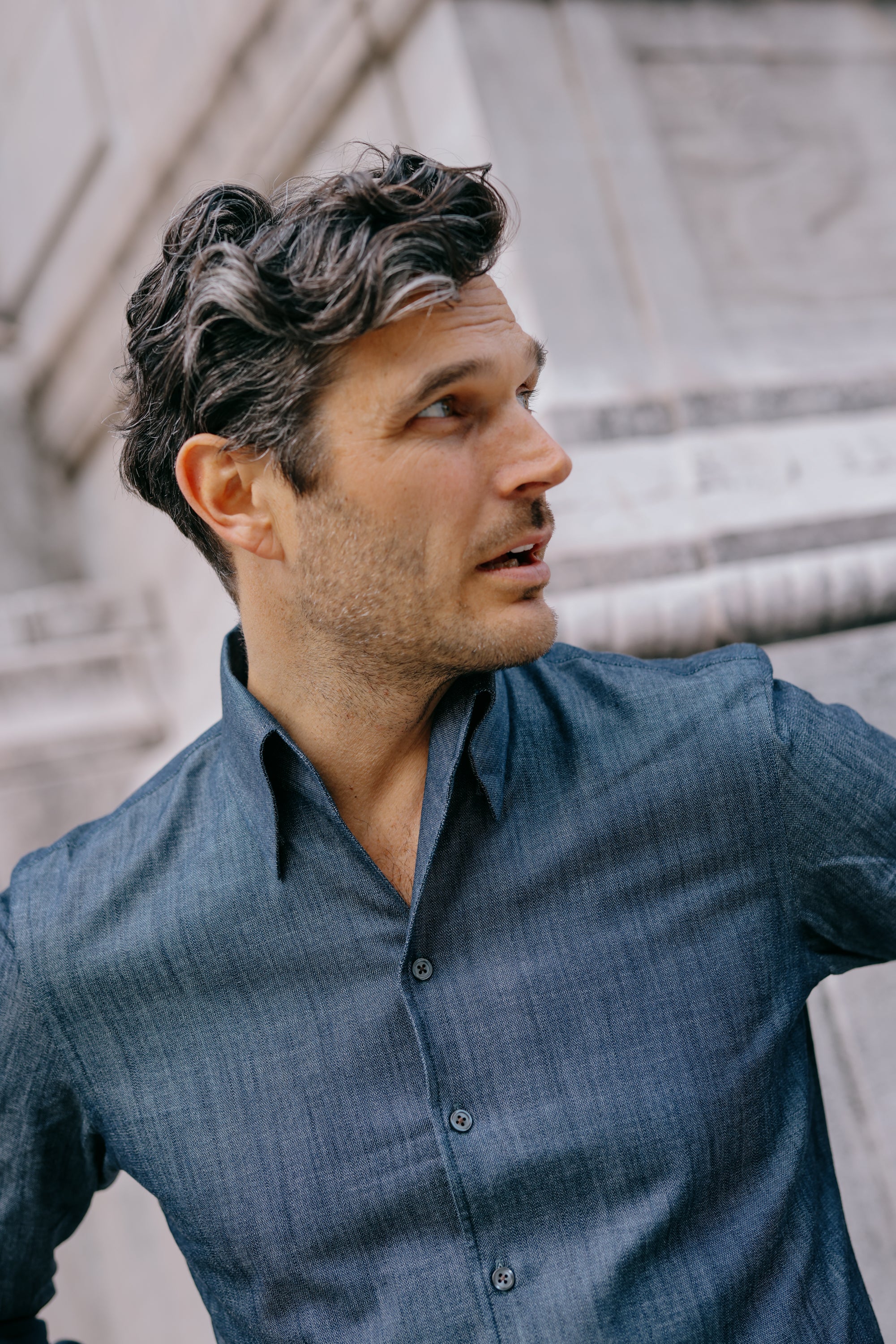 One Piece Collar Shirt in Indigo Denim – Cad & The Dandy New York