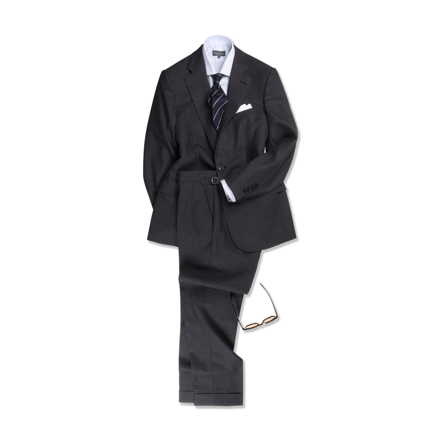 
                  
                    Single Breatsed Notch Suit in Charcoal Check Wool
                  
                