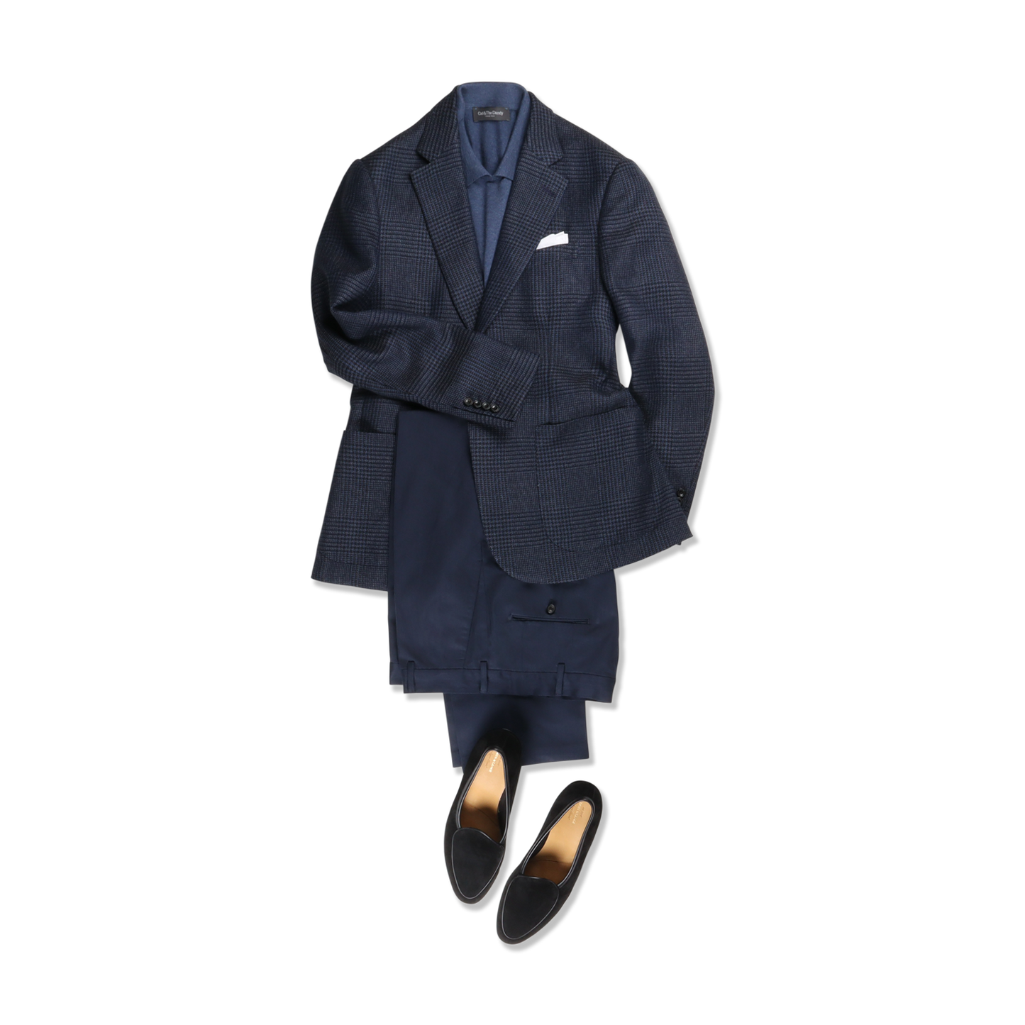 
                  
                    Single Breasted Notch Jacket in Marine Glen Check
                  
                