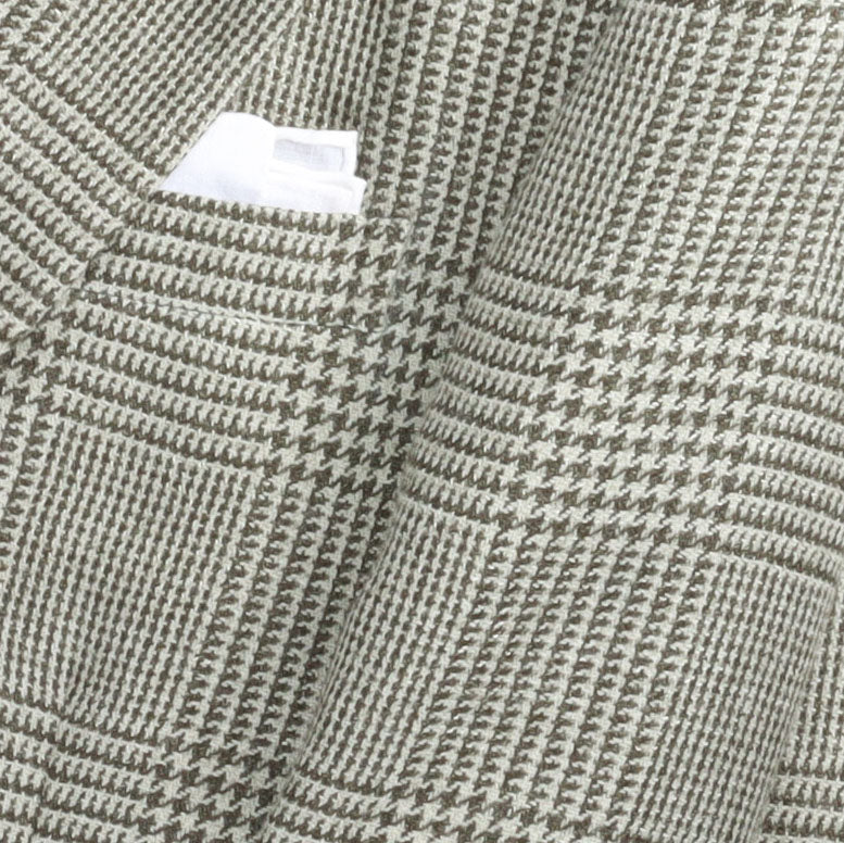 極美品・近年✨ドゥーズィエムクラス　Glen Check coat　リネン100 Single Breasted Notch Jacket in Sage Green Glen Check – Cad & The