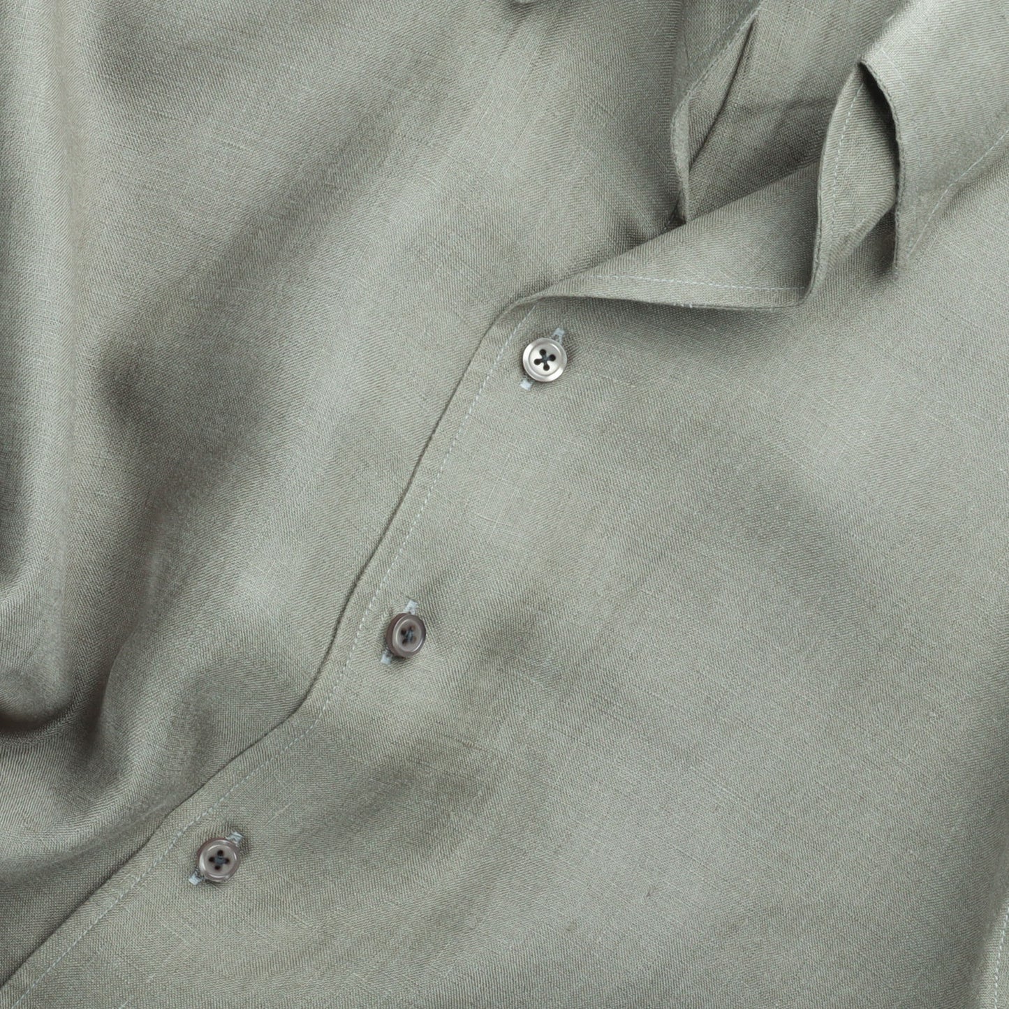 
                  
                    One Piece Collar Shirt in Green Linen
                  
                
