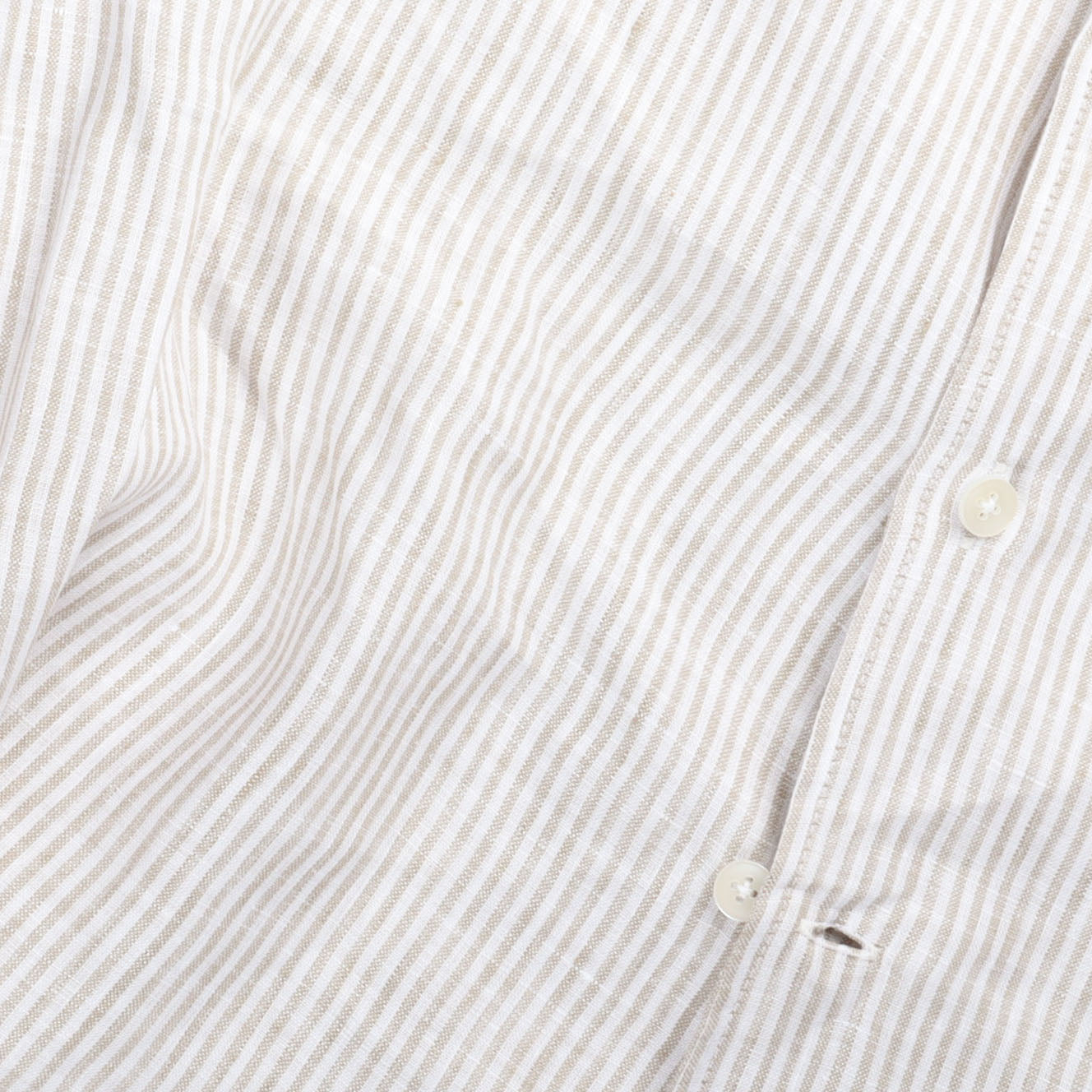 
                  
                    One Piece Collar Shirt in Green Stripe Linen
                  
                