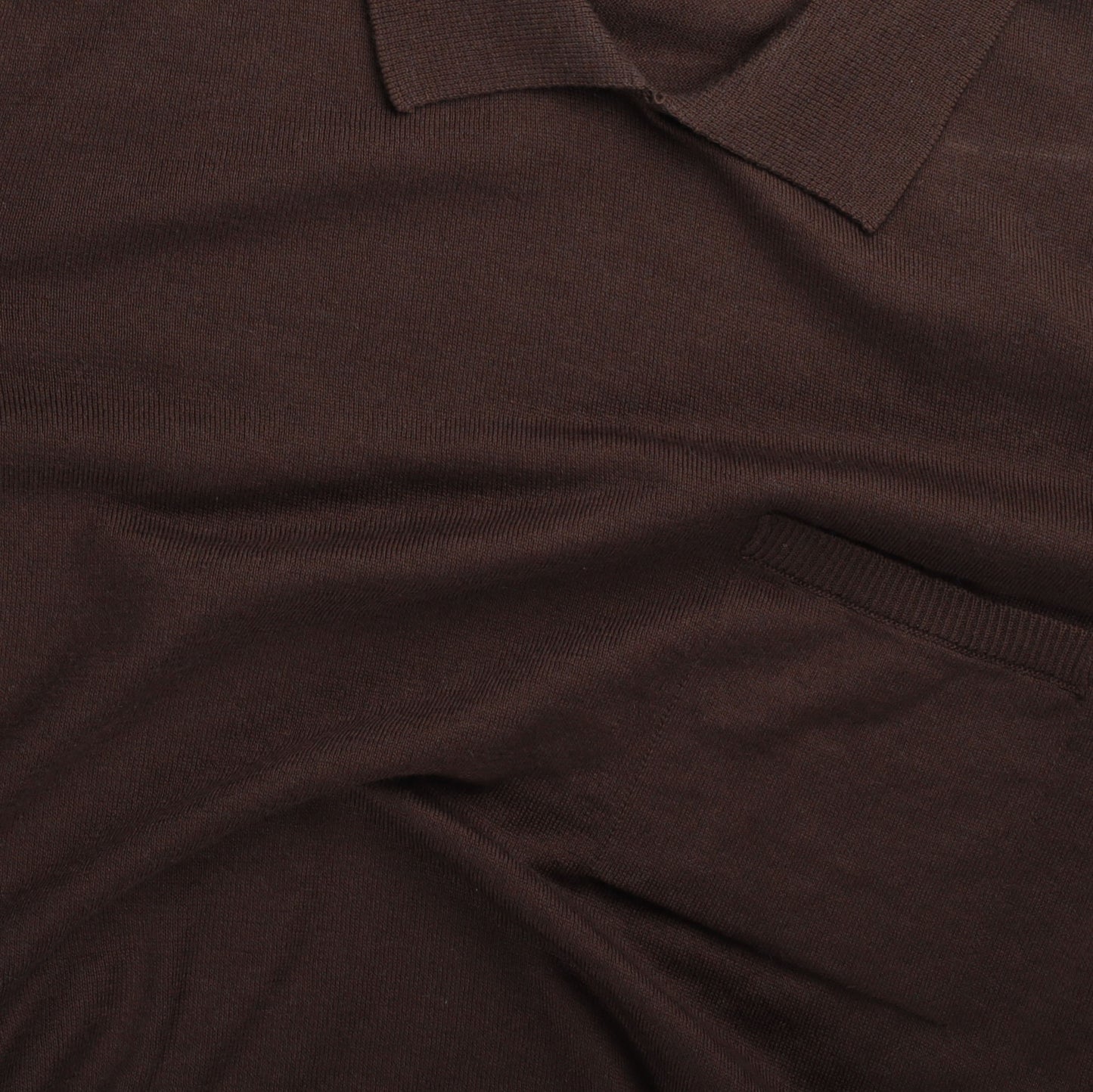 
                  
                    Crewneck Polo in Chocolate Brown
                  
                