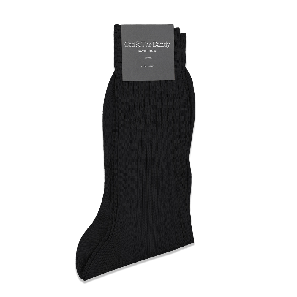 Formal Short Socks in Black Cotton