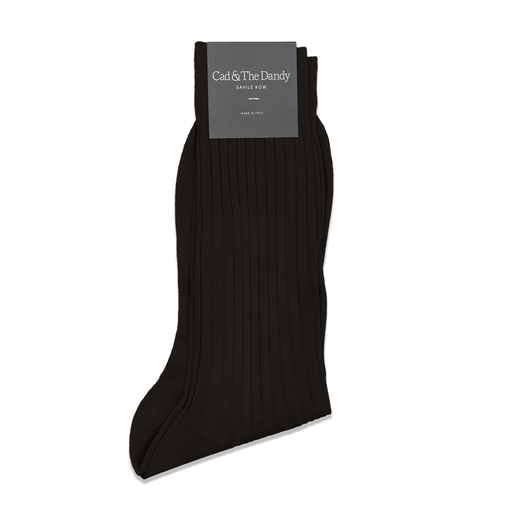 Formal Short Socks in Brown Cotton