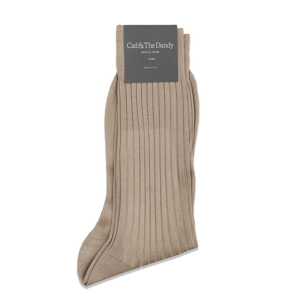 Formal Short Socks in Cream Cotton