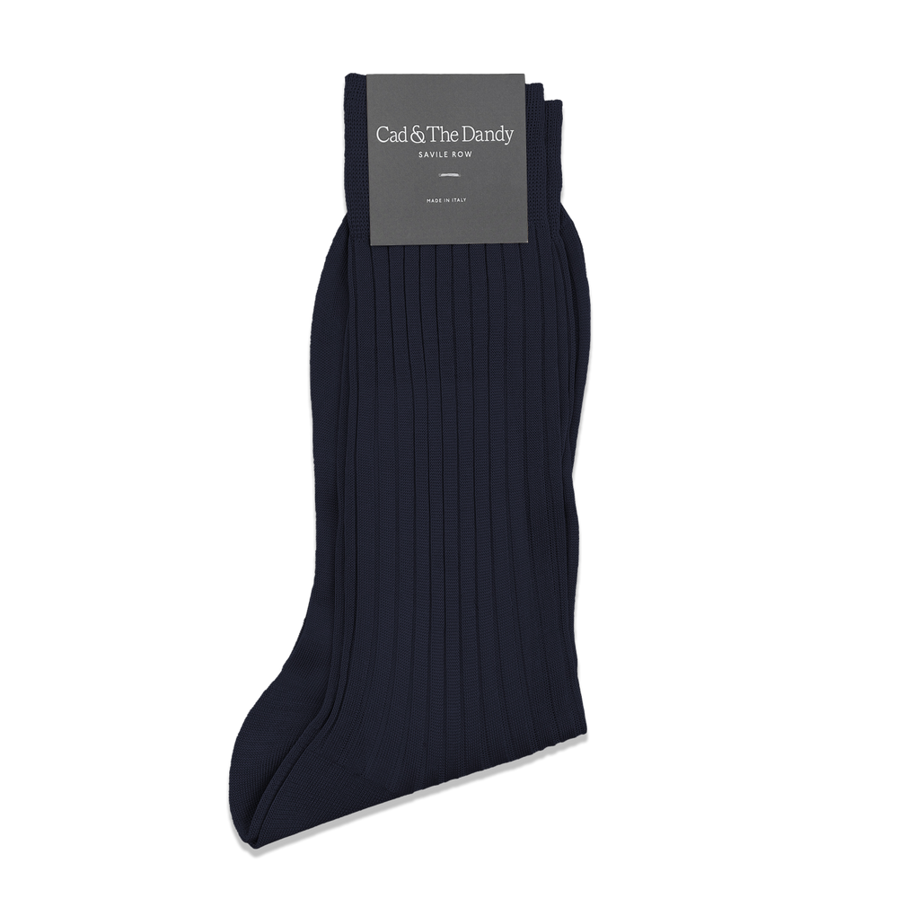 Formal Short Socks in Navy Cotton