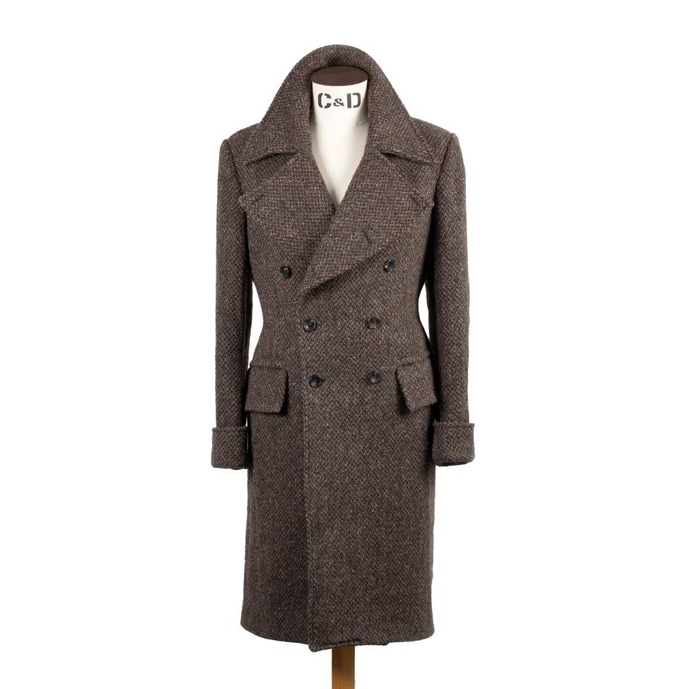 Greatcoat in Brown Barlycorn Wool