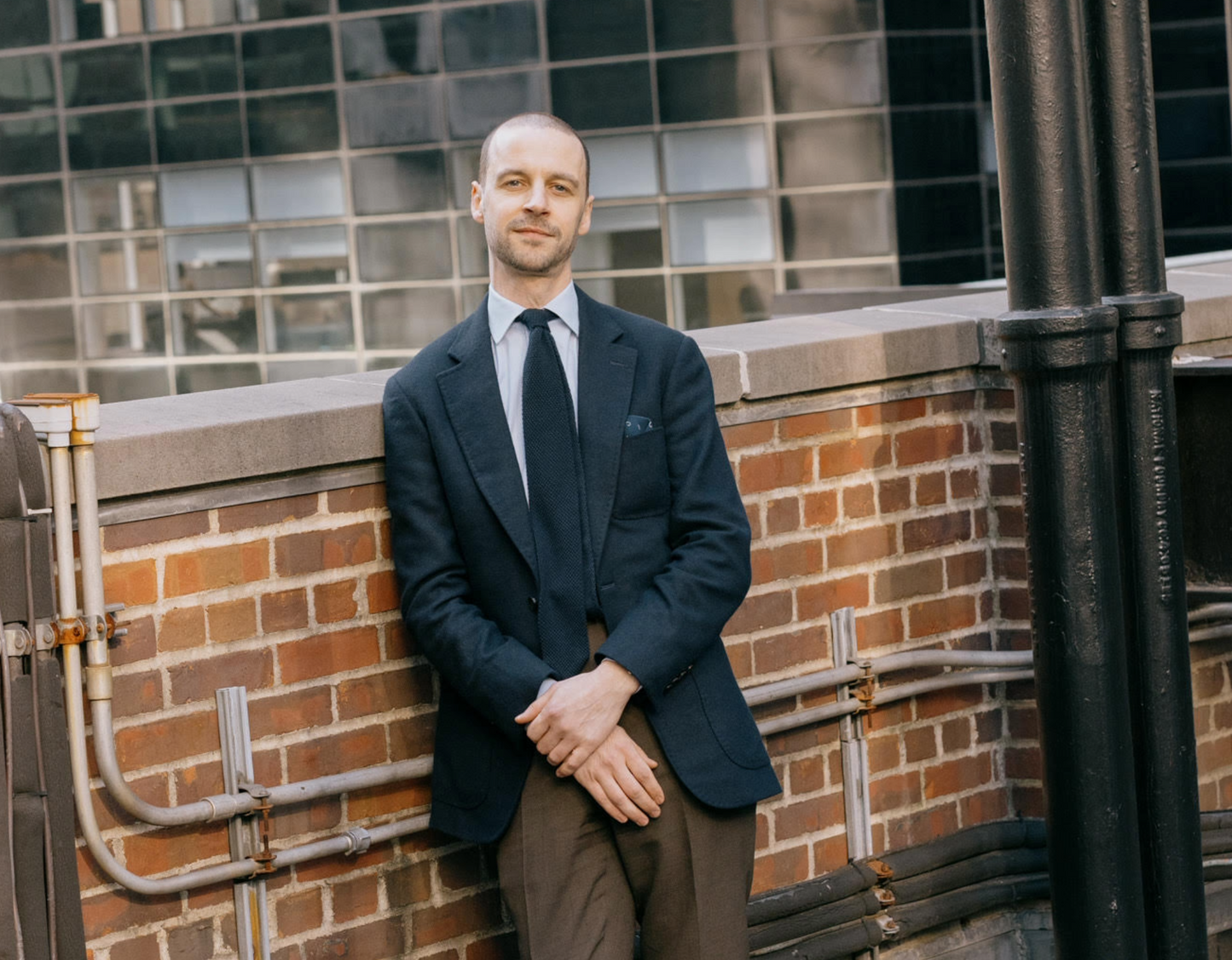 James Graham-Brown Standing in a Cad & The Dandy Suit In Boston