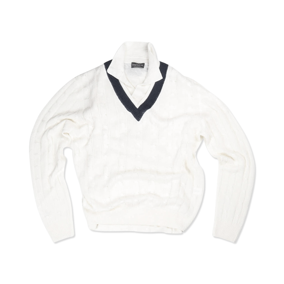 
                  
                    Tennis Sweater in Off White Linen Mix
                  
                