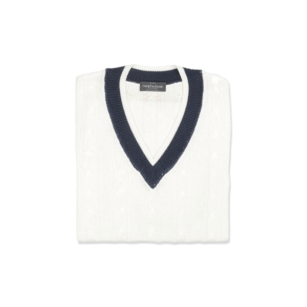 KnittedTennisSweaterinOffWhite