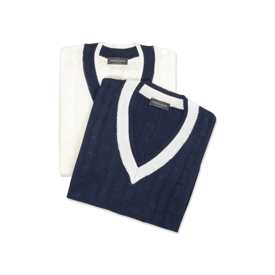 
                  
                    Tennis Sweater in Navy Blue Linen Mix
                  
                