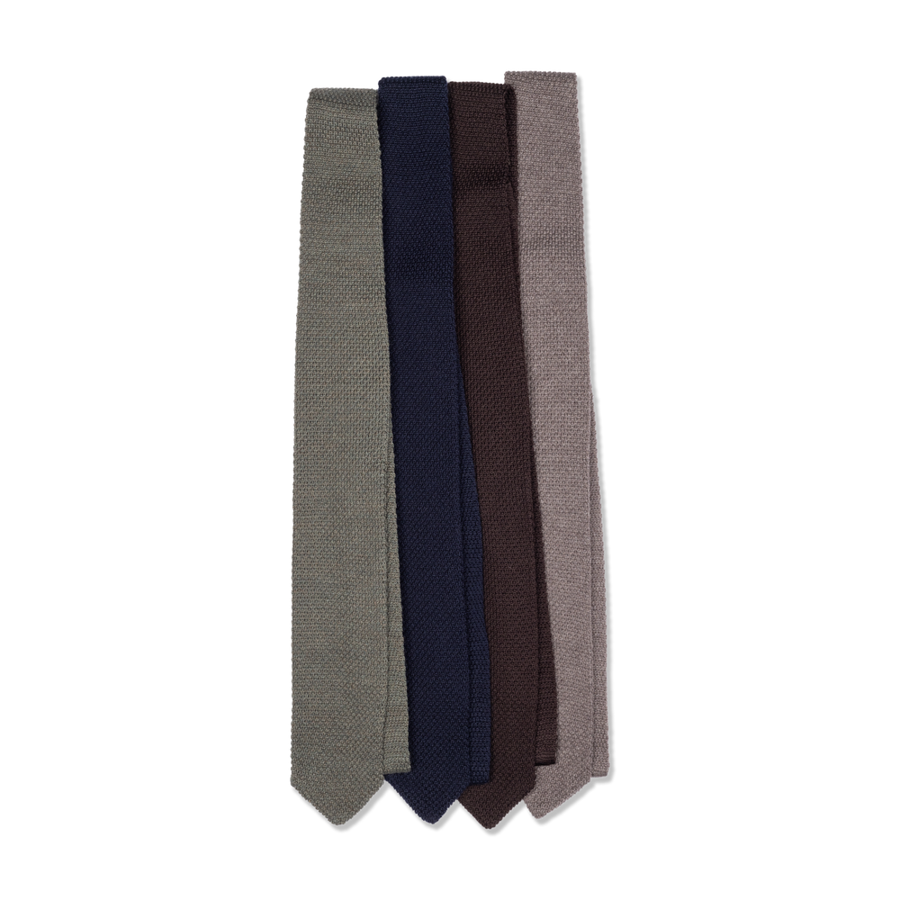 
                  
                    Wool Knitted Tie in Mole Grey
                  
                