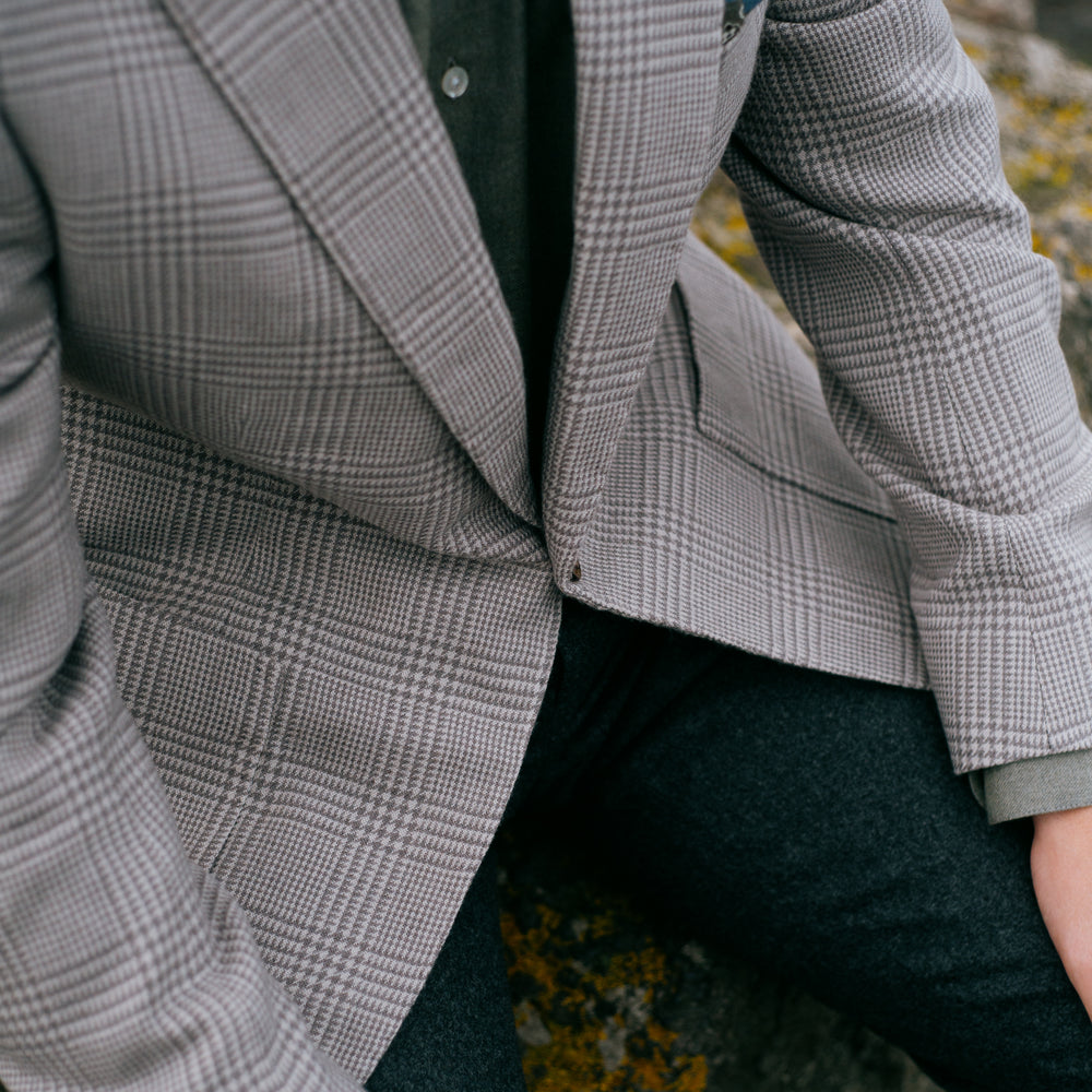 
                  
                    Pleat Front Trouser in Charcoal Grey Flannel
                  
                