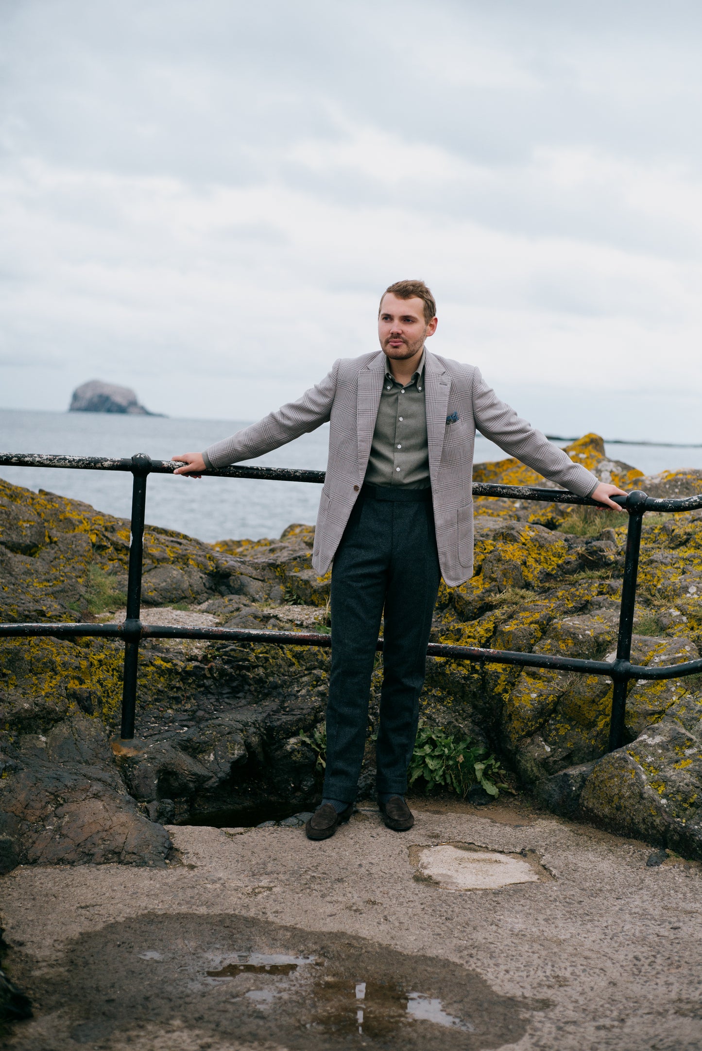 
                  
                    Pleat Front Trouser in Charcoal Grey Flannel
                  
                