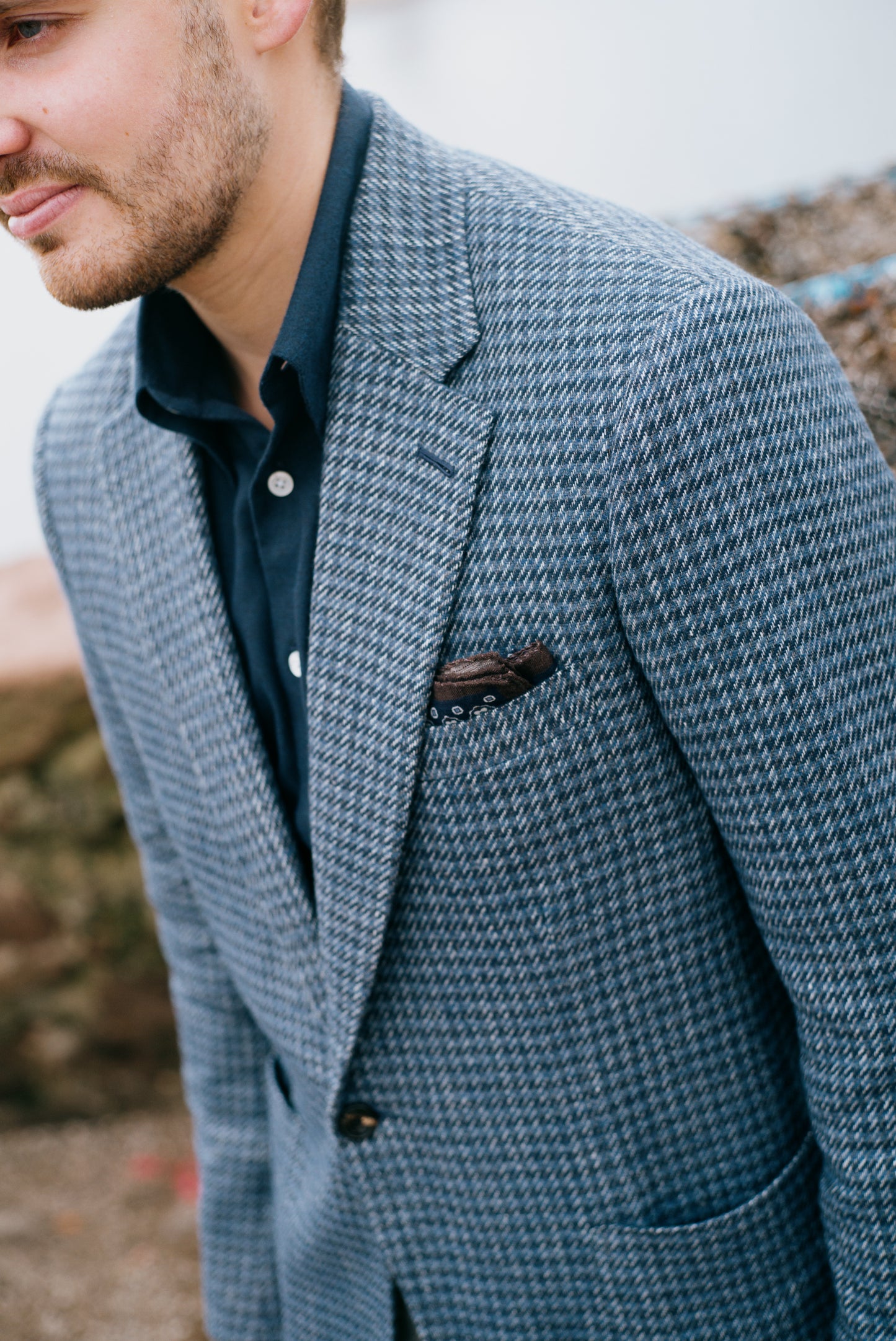 
                  
                    Button Down Shirt in Mid Blue Flannel
                  
                