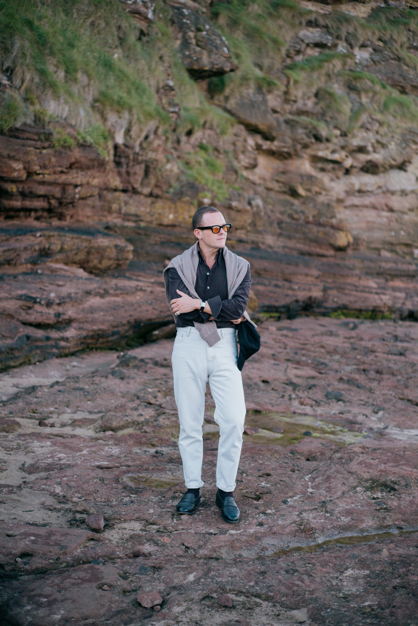 
                  
                    One Piece Collar Shirt in Mink Brown Micro Corduroy
                  
                