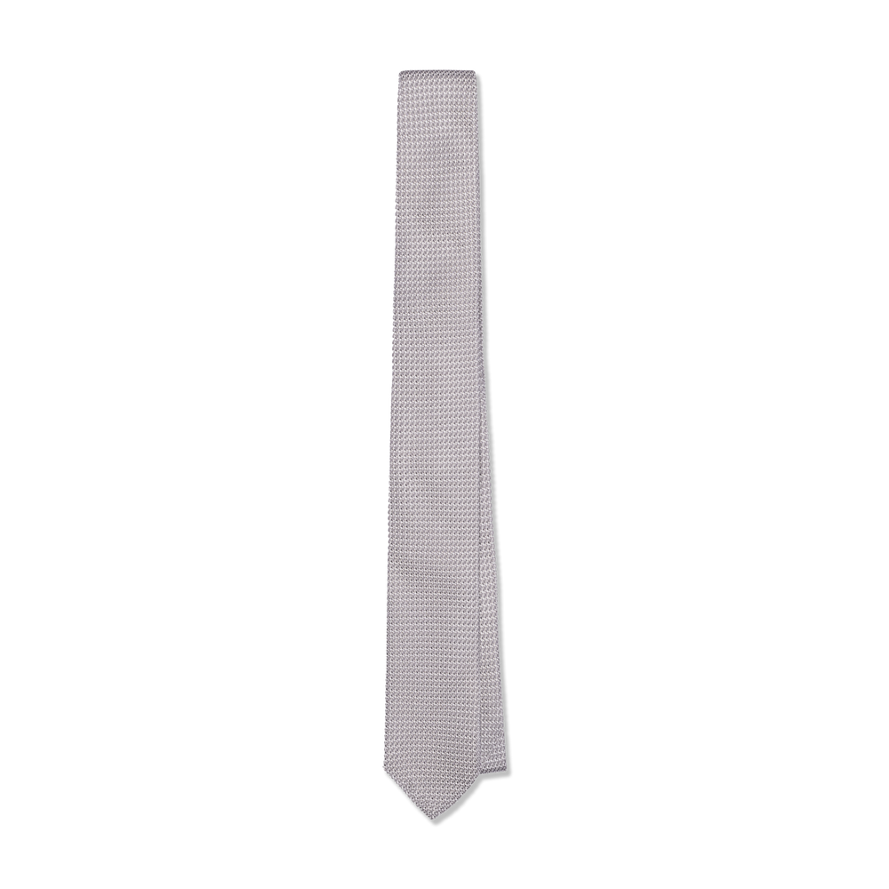 Silk Grenadine Tie in Light Grey