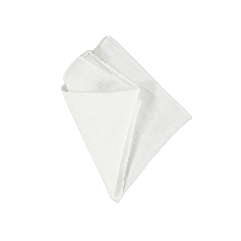 White Linen Pocket Square