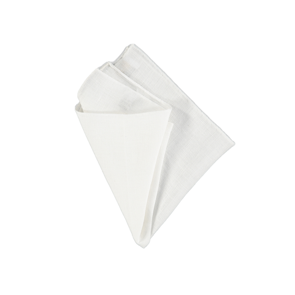 White Linen Pocket Square