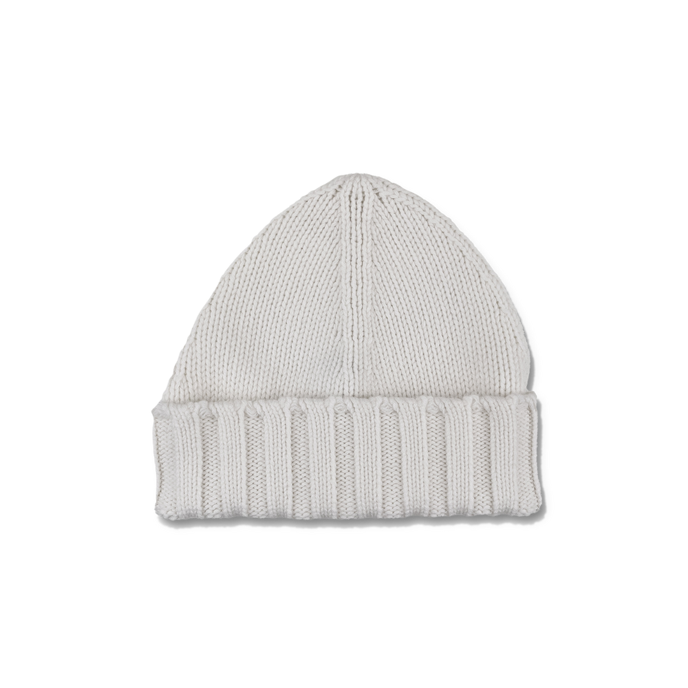 Knitted Pure Cashmere Beanie in Milk