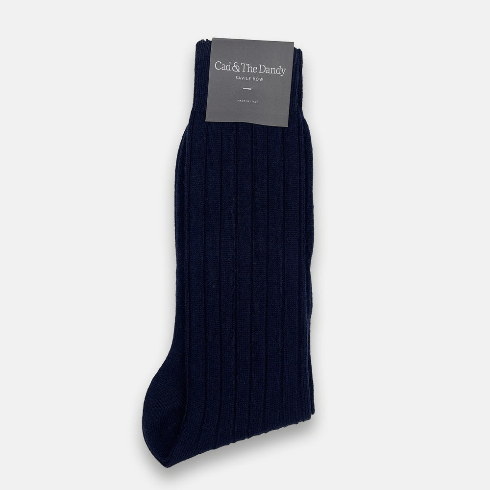 Pure Cashmere Socks in Navy Blue